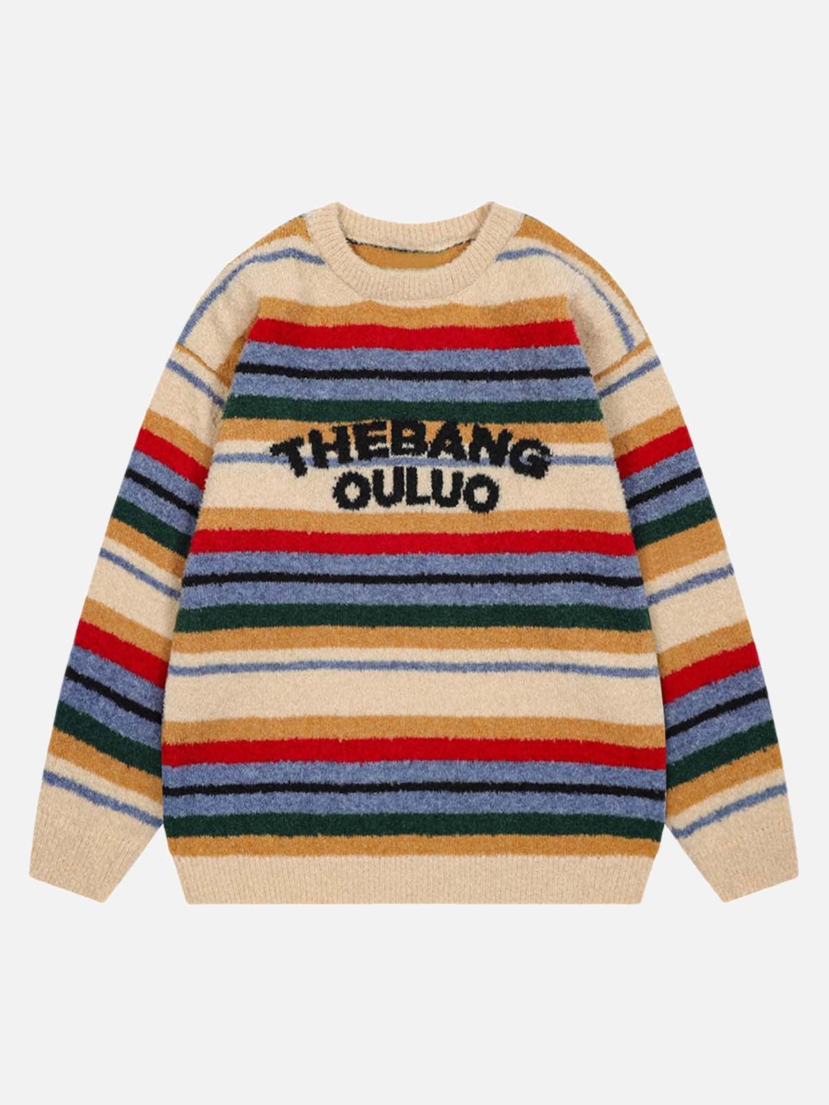Omygoods Vintage Striped Sweater