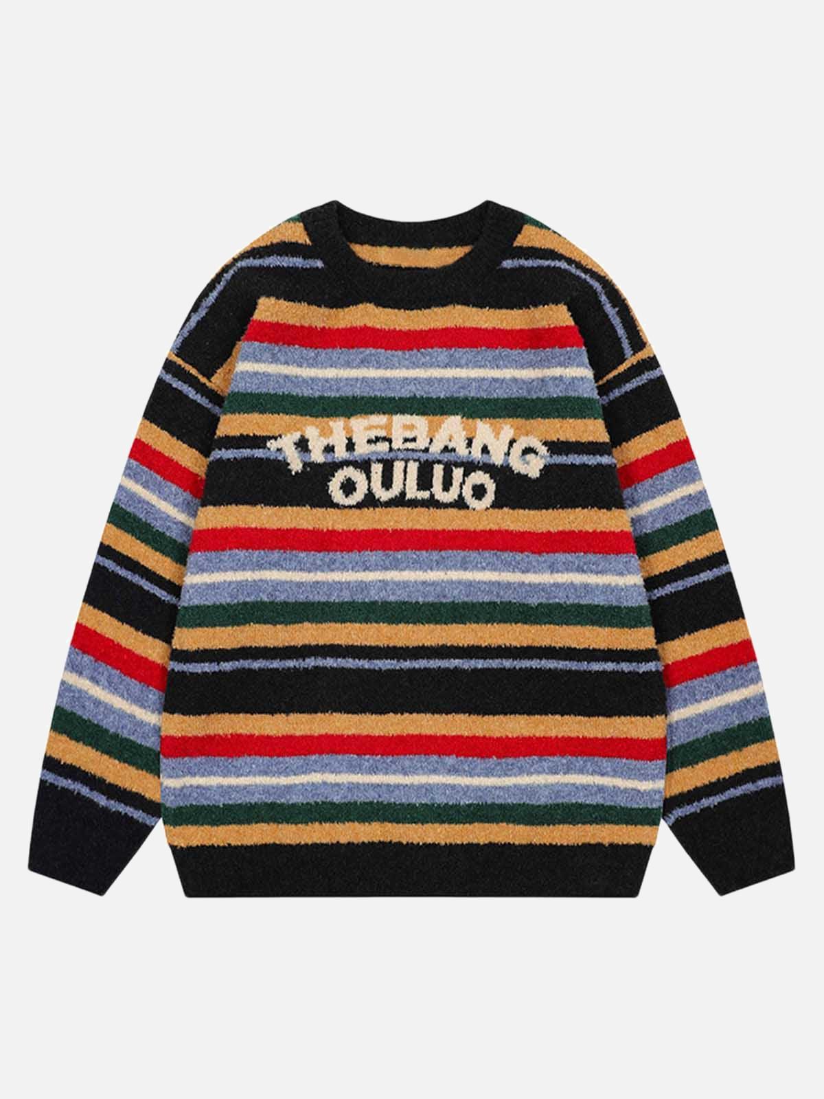 Omygoods Vintage Striped Sweater