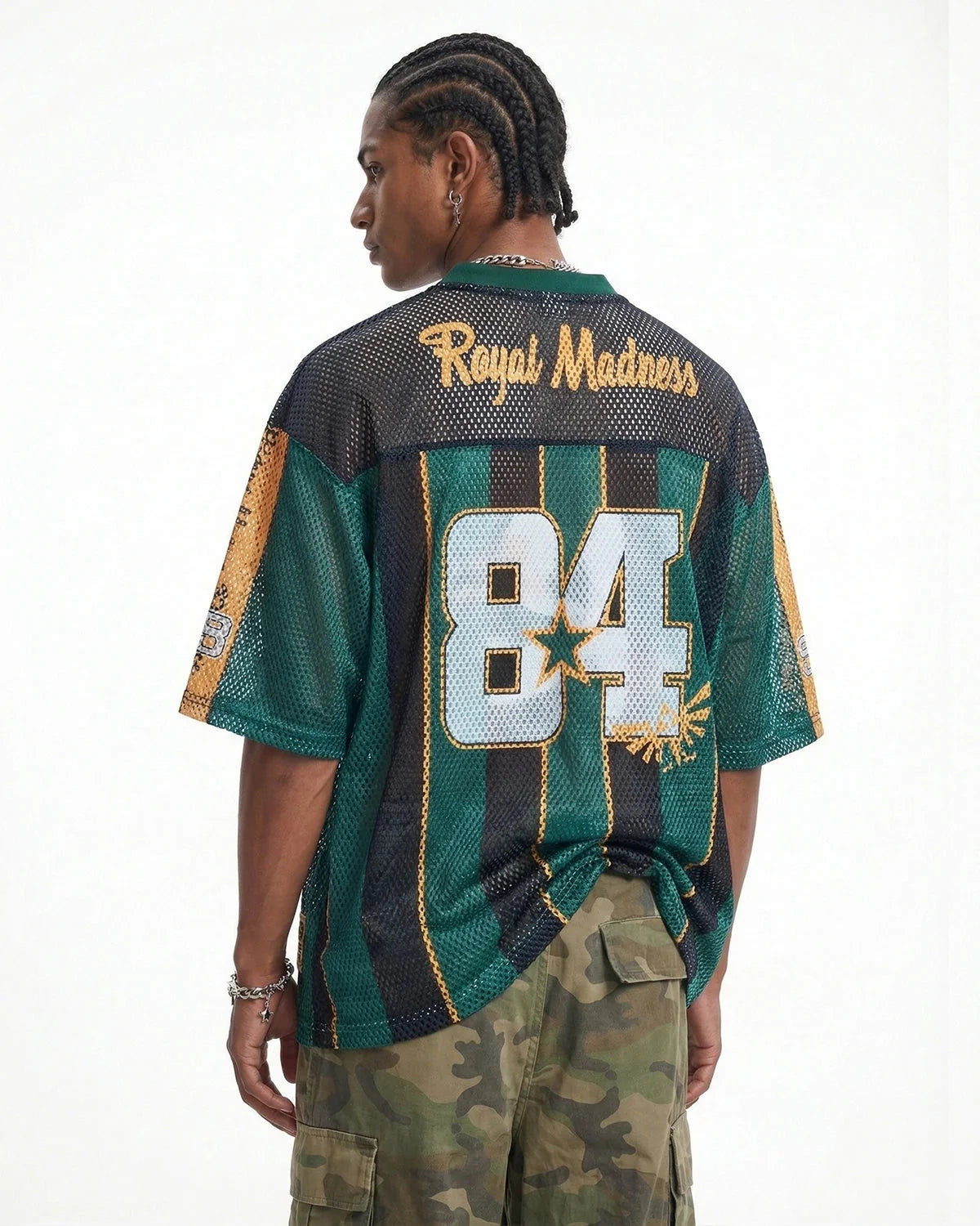 Omygoods Vintage Striped Mesh Jersey