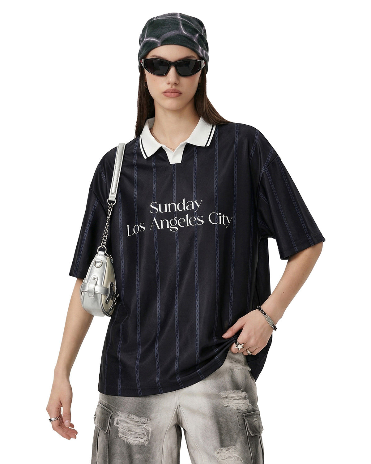 Omygoods Vintage Striped Polo Jersey