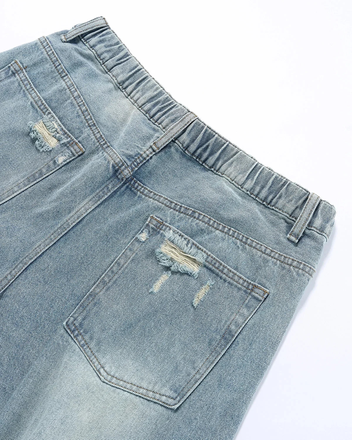 Omygoods Vintage Wash Distressed Baggy Jeans