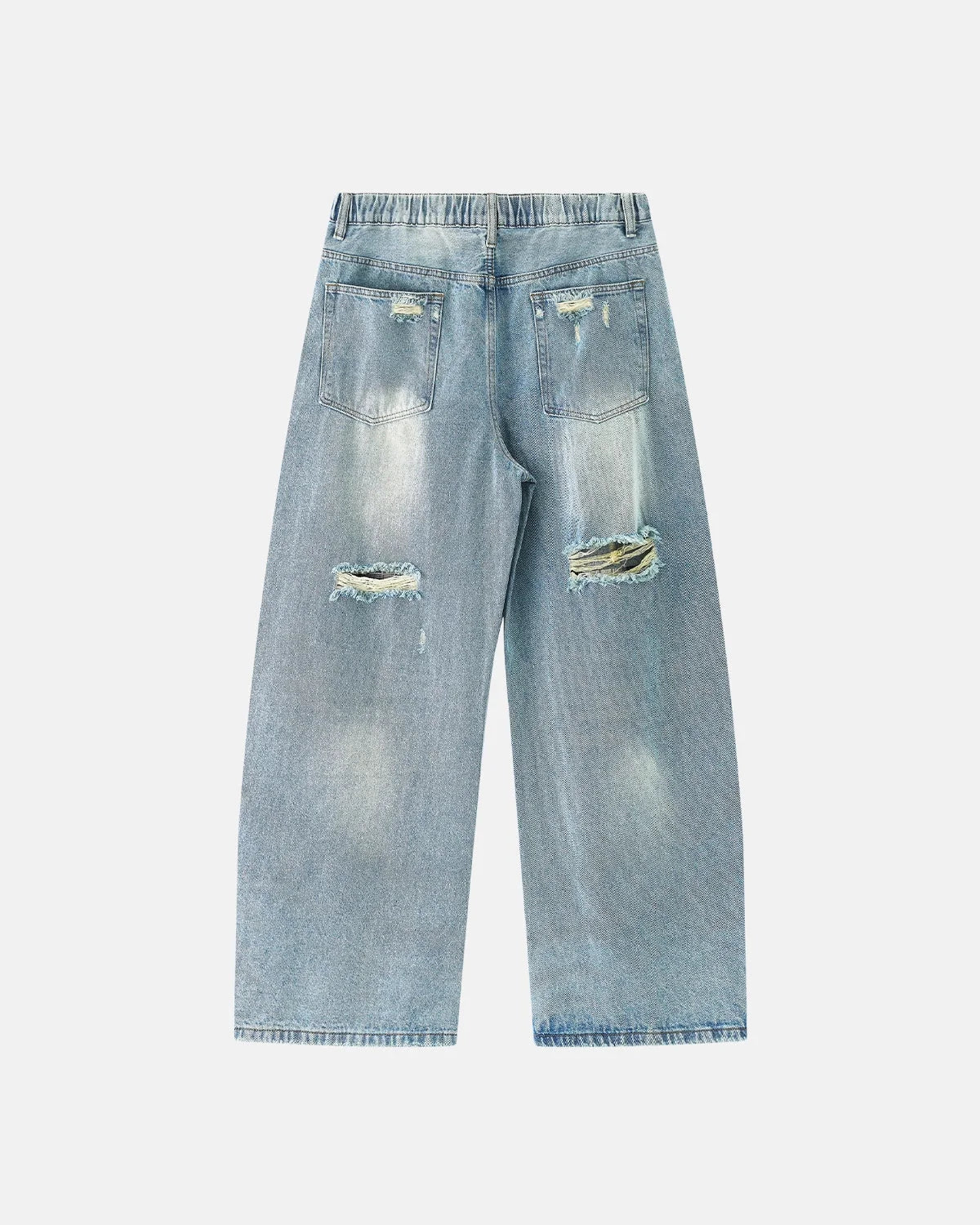 Omygoods Vintage Wash Distressed Baggy Jeans