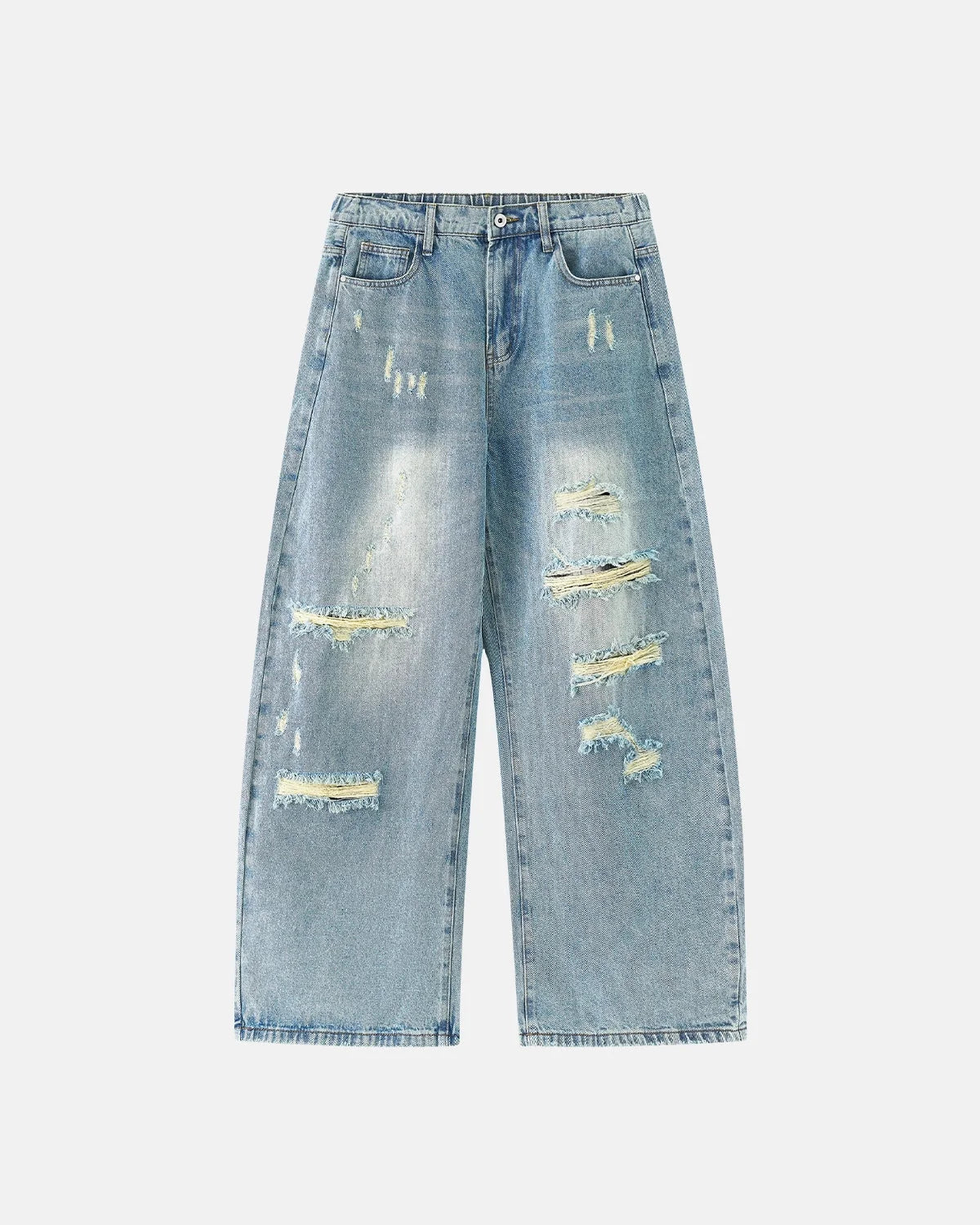 Omygoods Vintage Wash Distressed Baggy Jeans