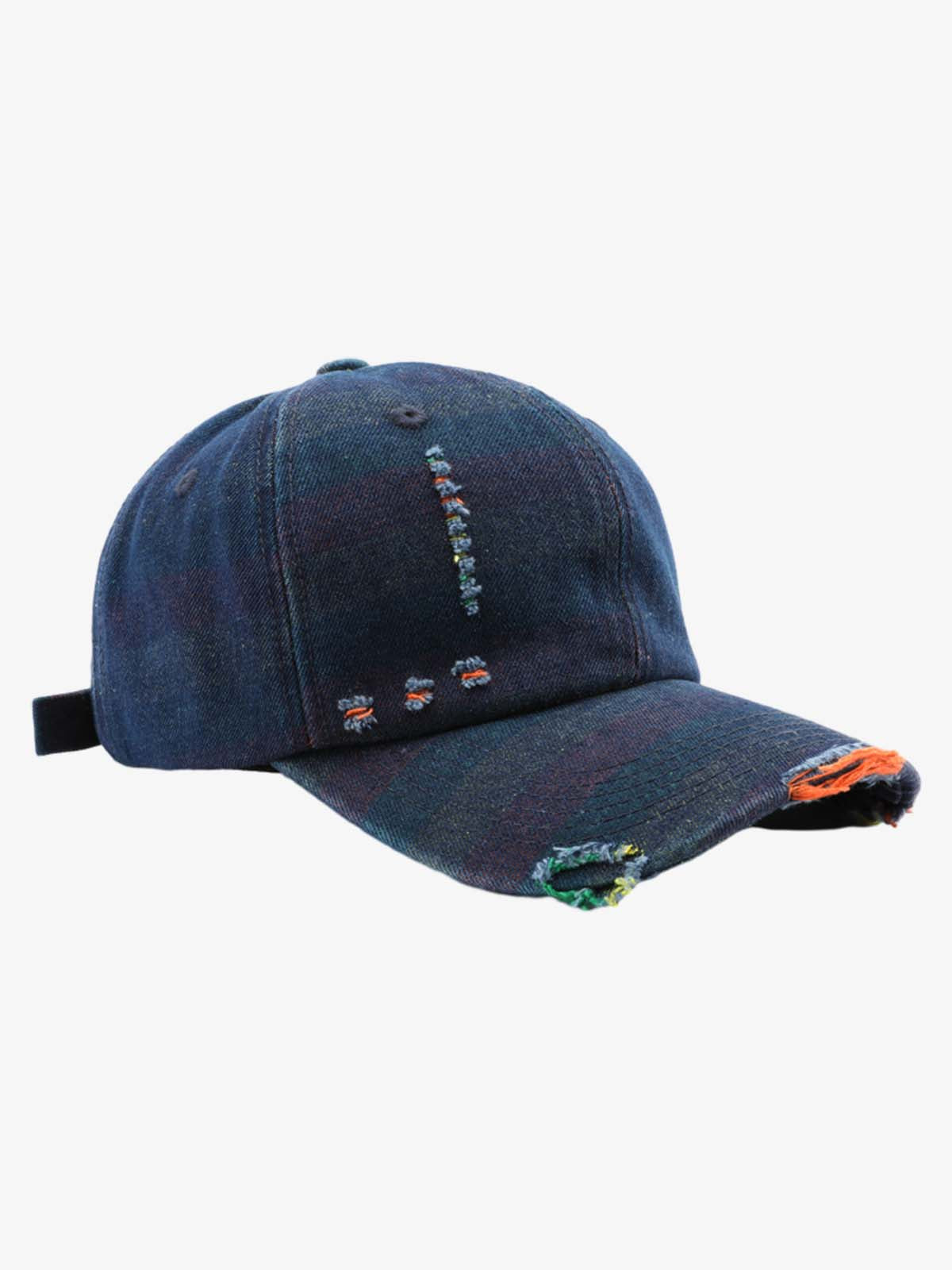 Omygoods Vintage Washed Distressed Denim Baseball Cap