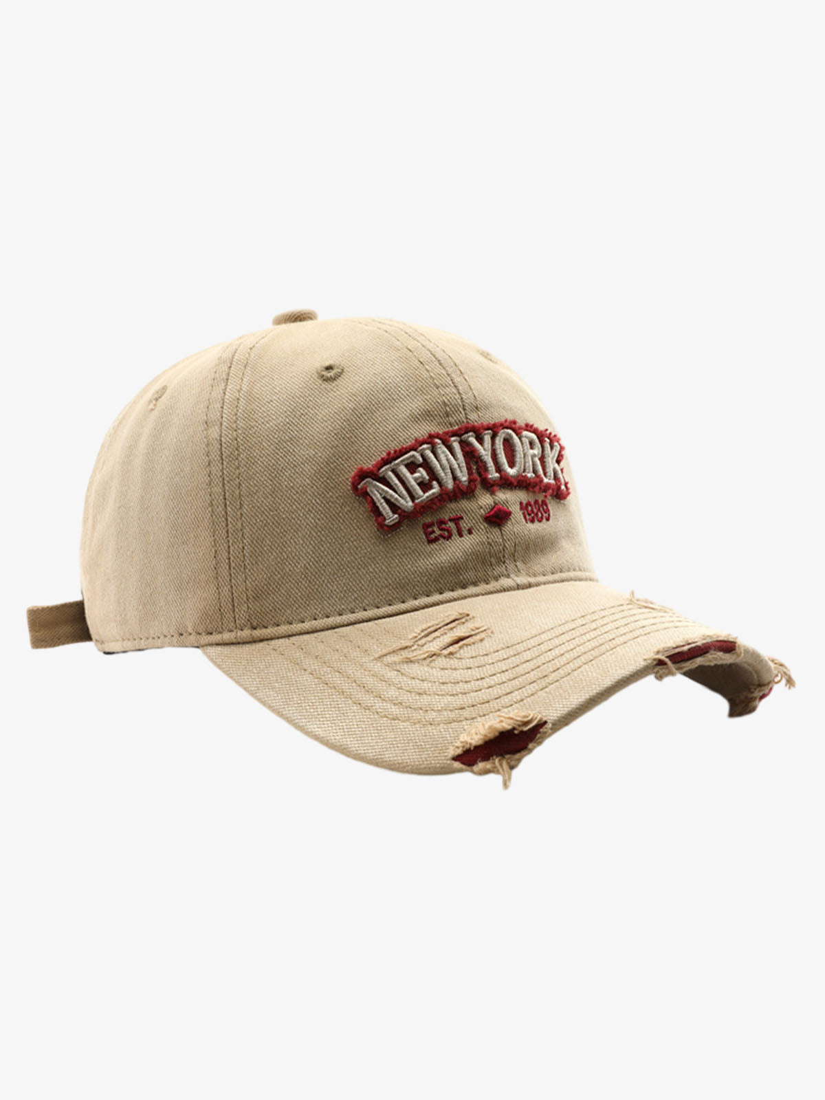 Omygoods Vintage Washed Distressed Letter Embroidery Baseball Cap