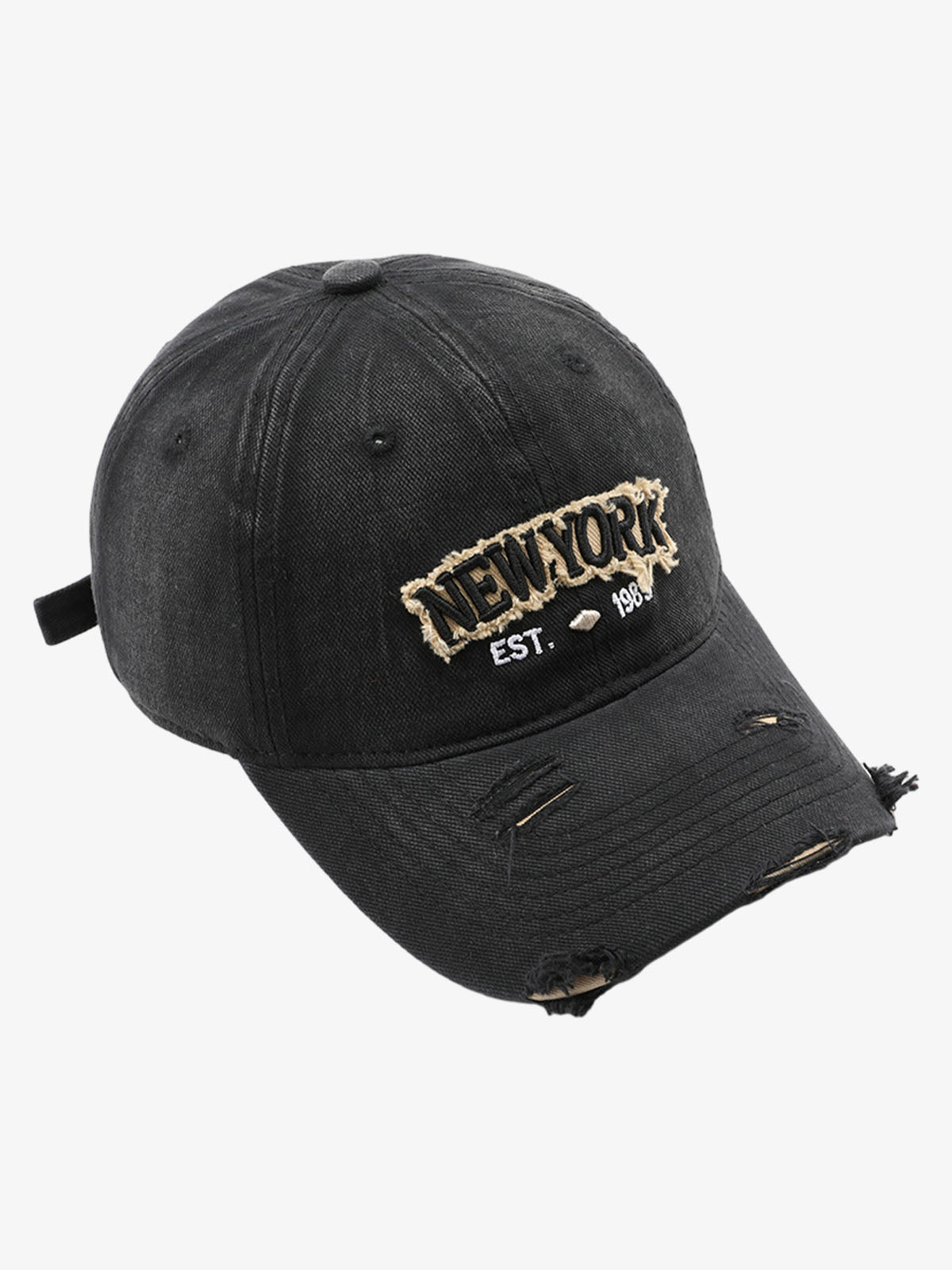 Omygoods Vintage Washed Distressed Letter Embroidery Baseball Cap