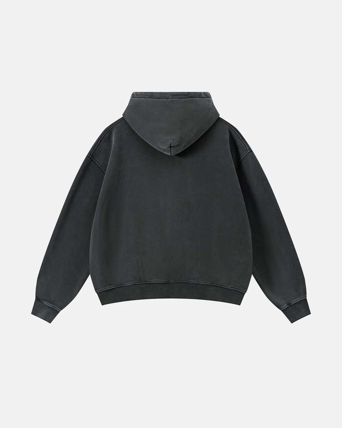 Omygoods Vintage Washed Fleece Boxy Zip Hoodie
