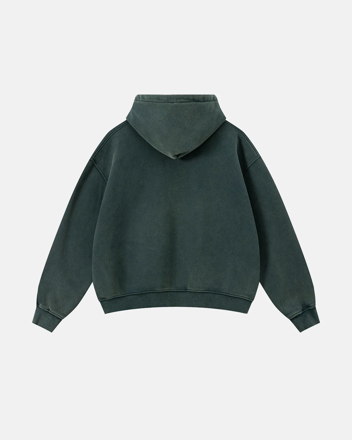 Omygoods Vintage Washed Fleece Boxy Zip Hoodie