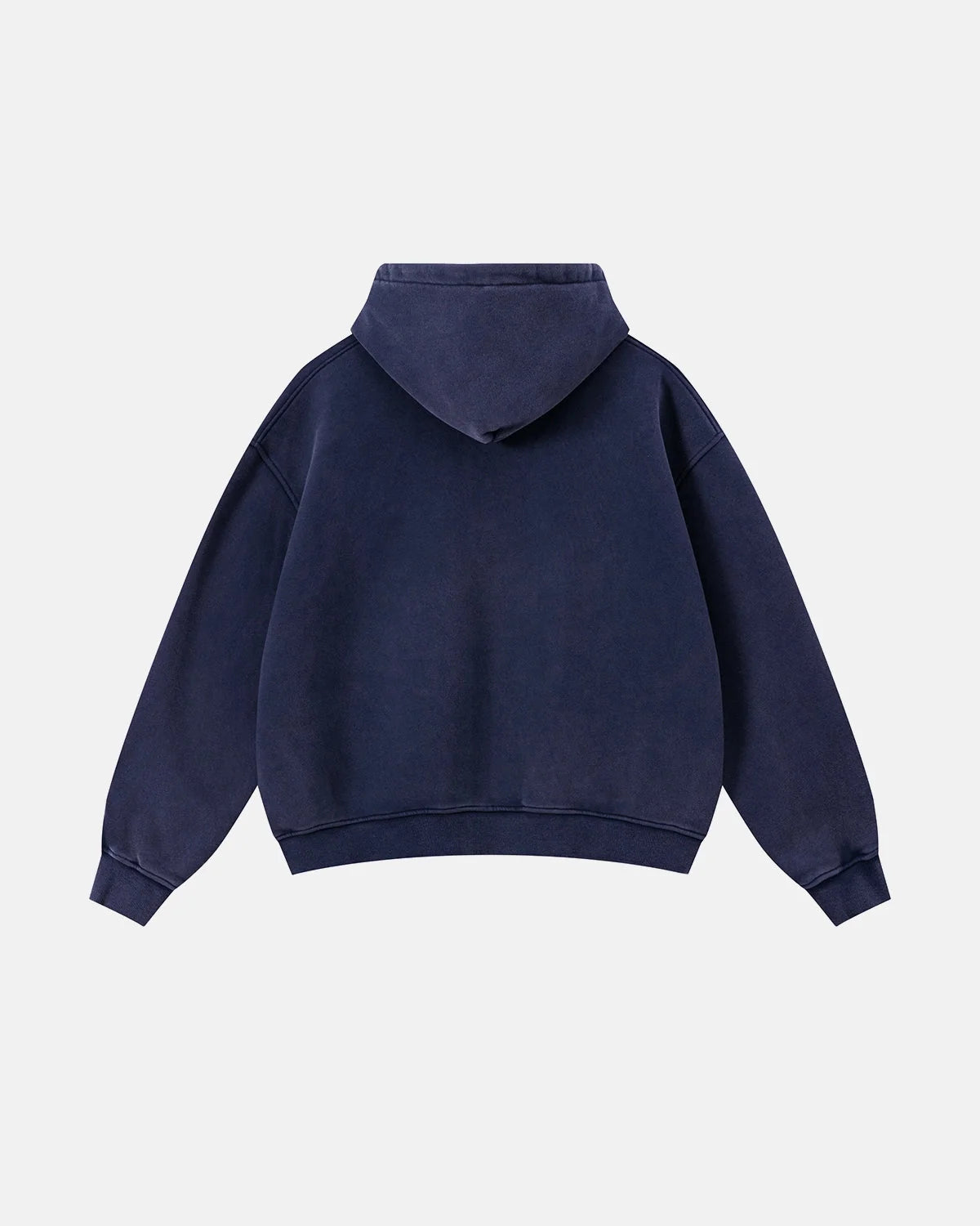 Omygoods Vintage Washed Fleece Boxy Zip Hoodie