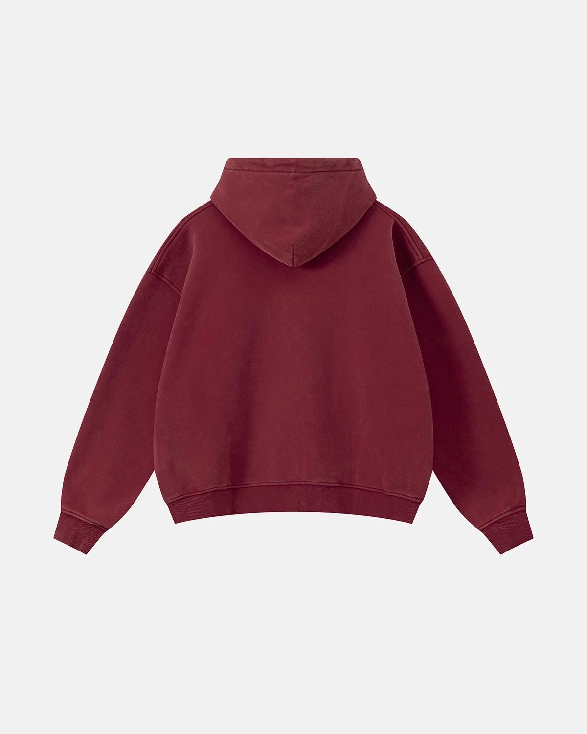 Omygoods Vintage Washed Fleece Boxy Zip Hoodie
