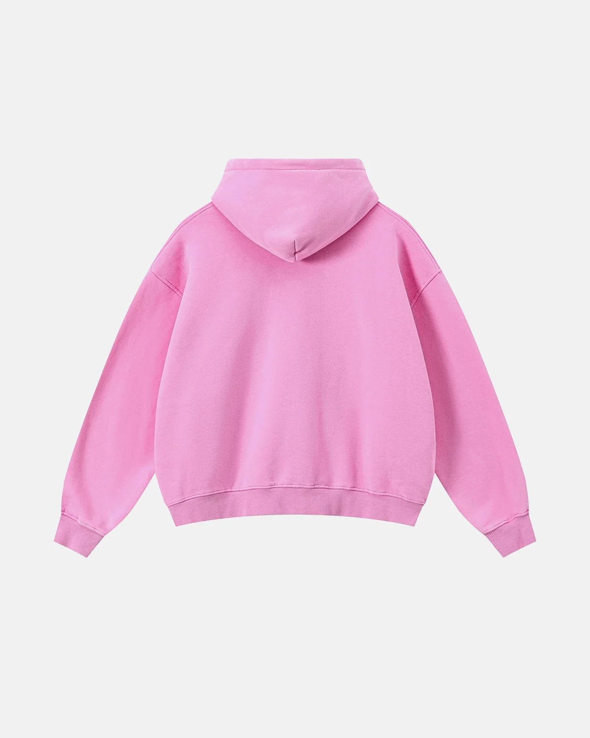 Omygoods Vintage Washed Fleece Boxy Zip Hoodie