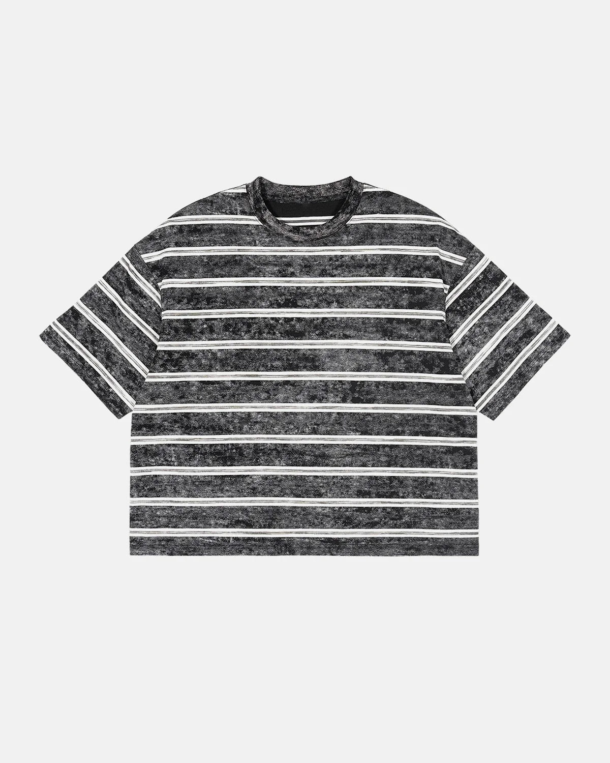 Omygoods Vintage Washed Striped Boxy T-Shirt