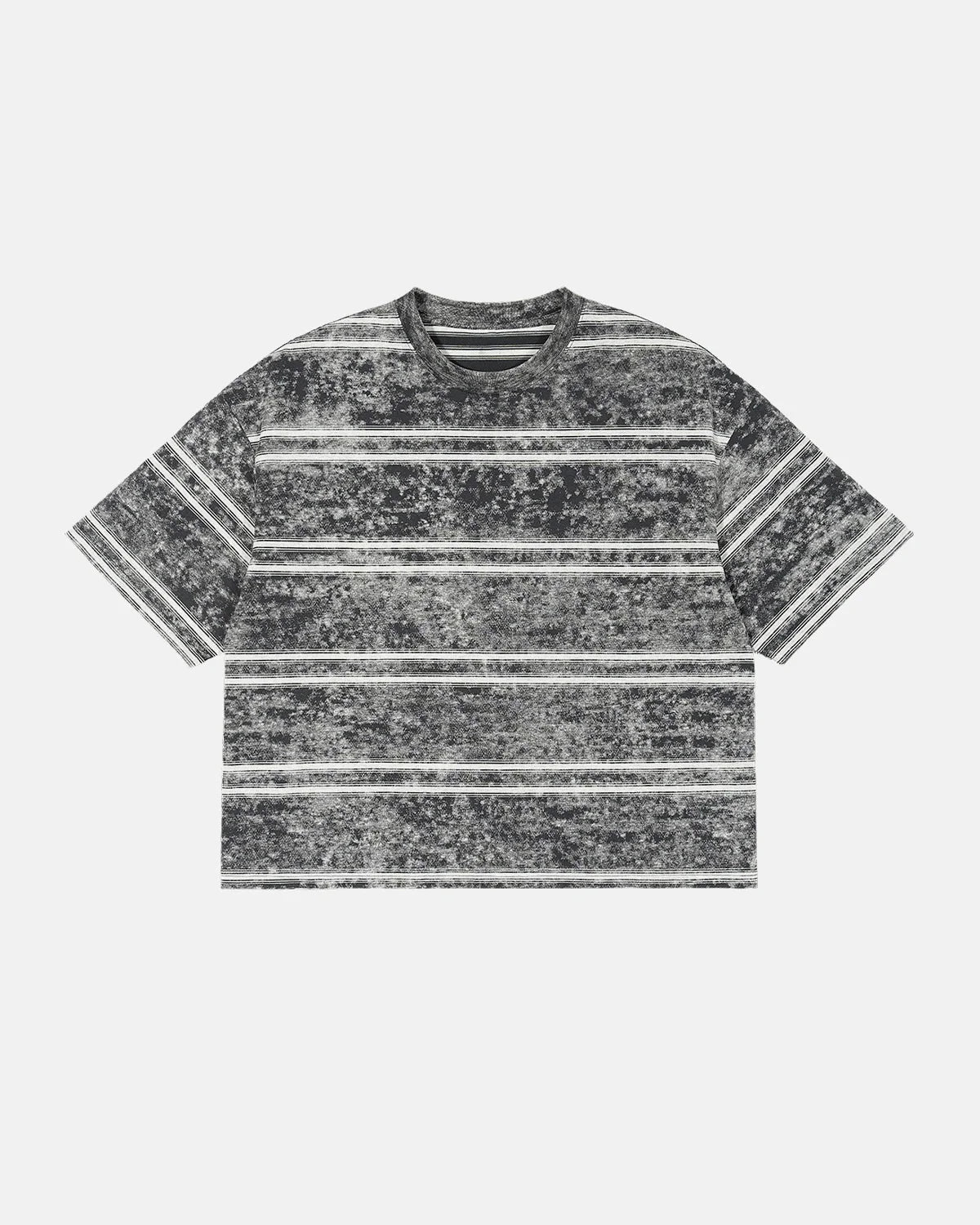 Omygoods Vintage Washed Striped Boxy T-Shirt