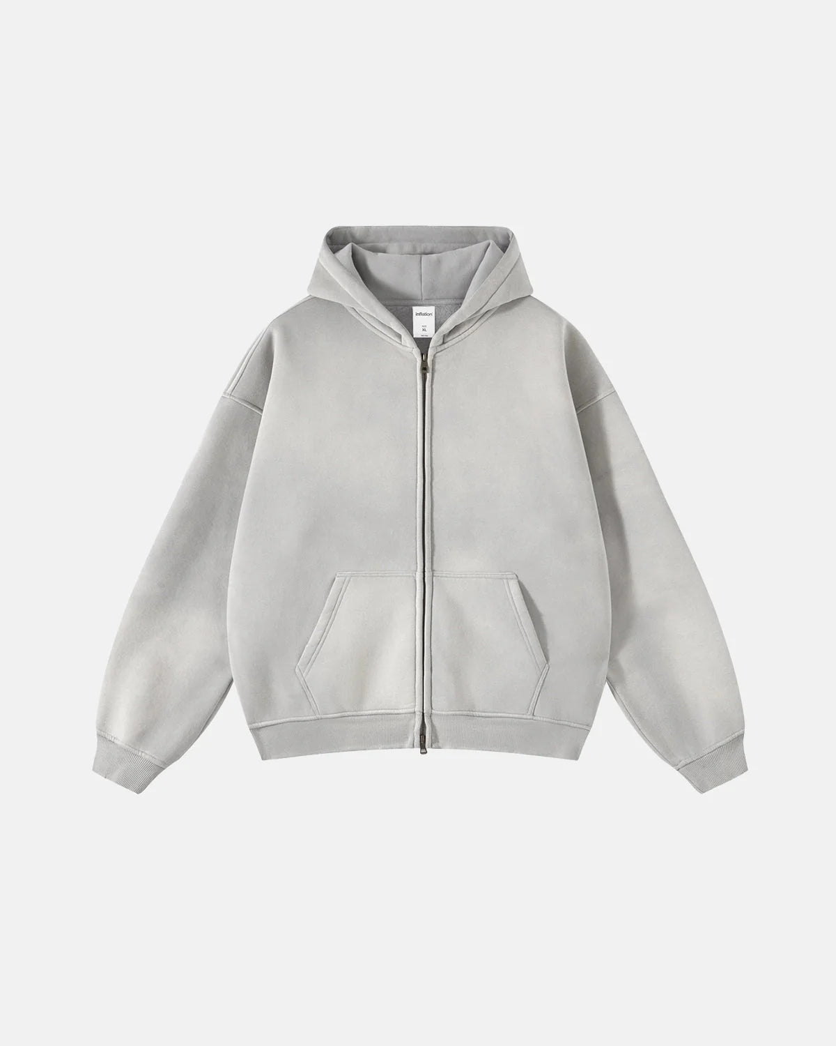 Omygoods Vintage Washed Zip Up Hoodie