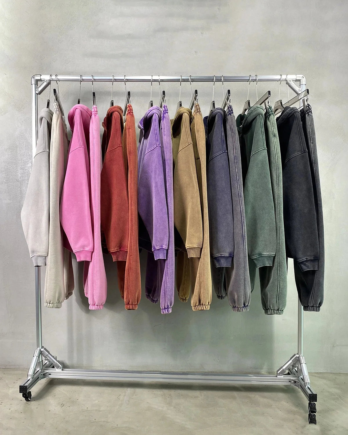 Omygoods Vintage Washed Zip Up Hoodie