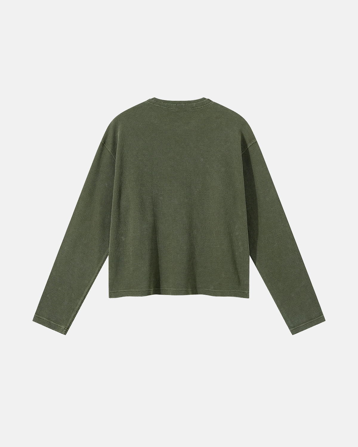 Omygoods Waffle Boxy Long Sleeve T-Shirt