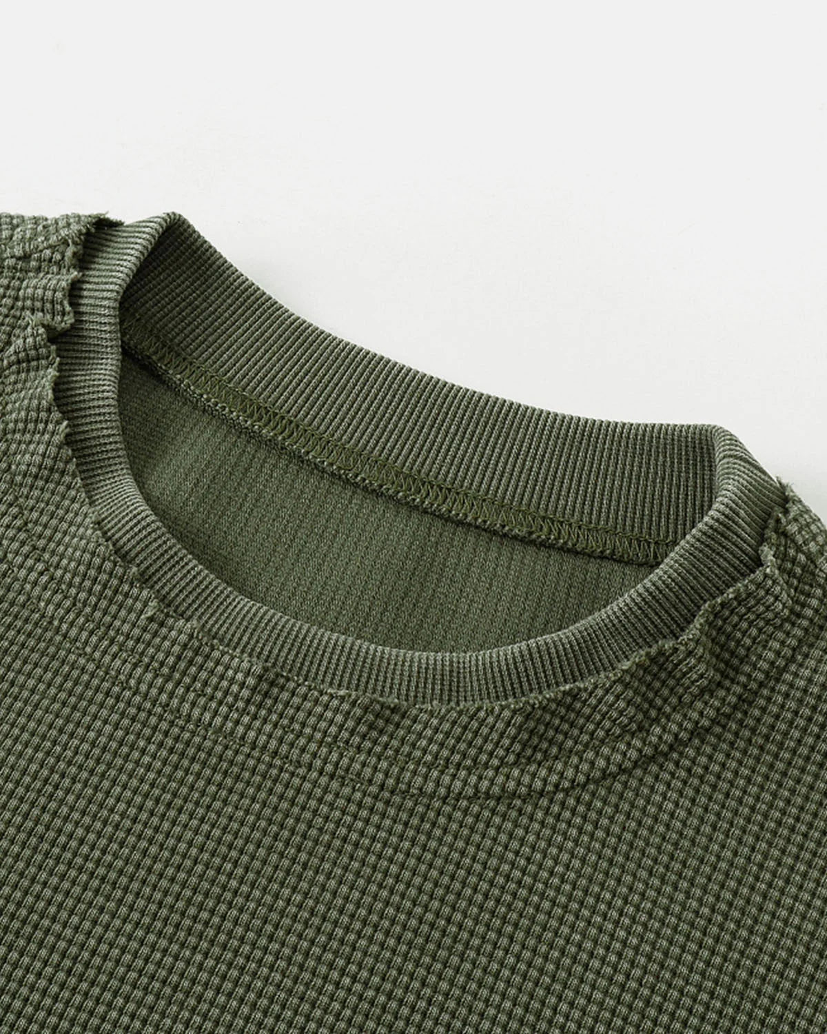 Omygoods Waffle Boxy Long Sleeve T-Shirt