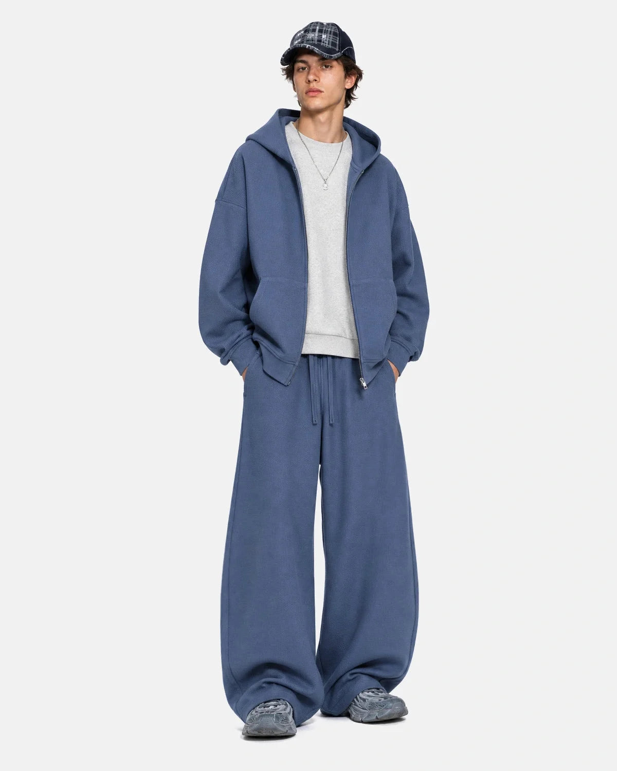 Omygoods Waffle Knit Barrel Sweatpants