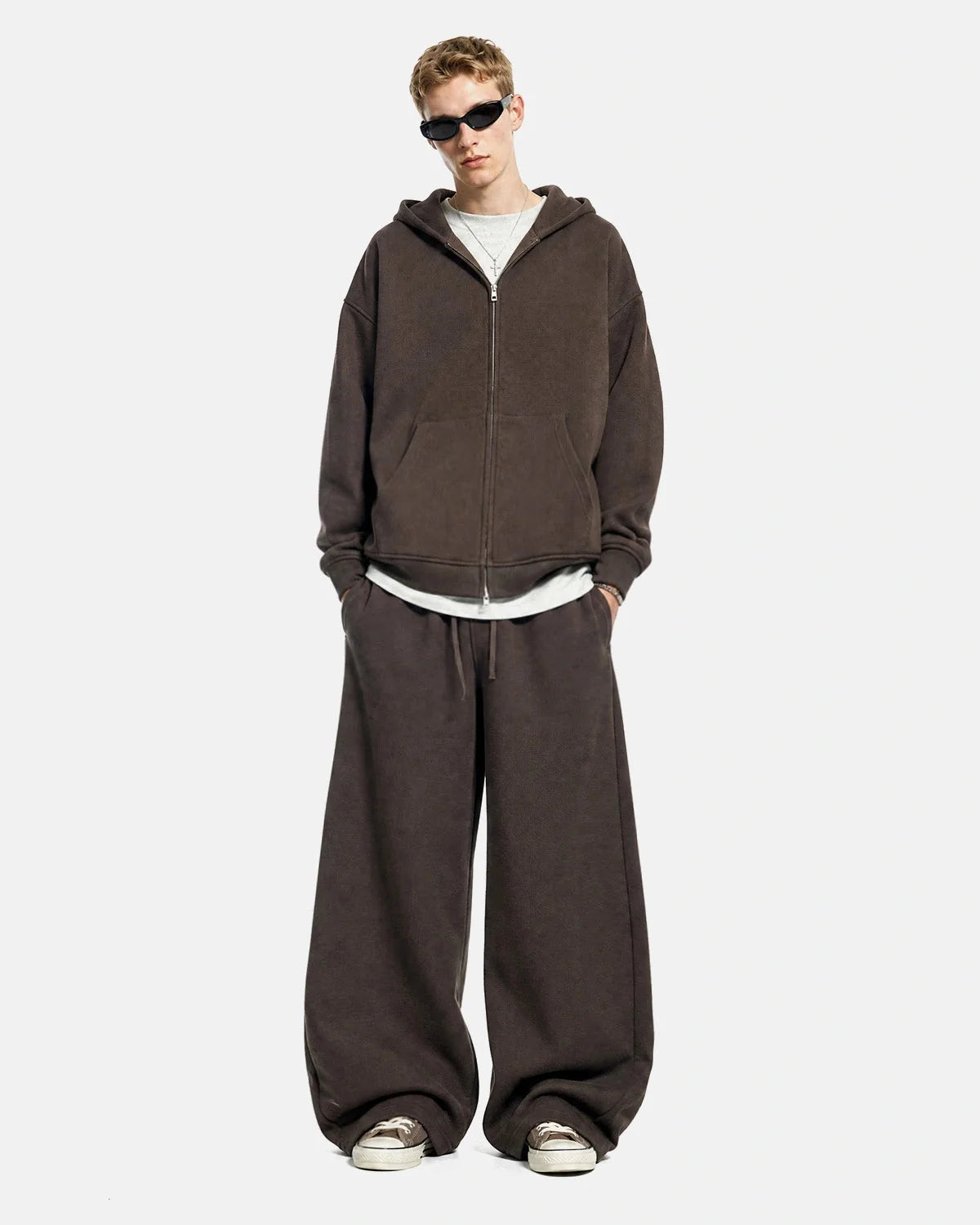 Omygoods Waffle Knit Barrel Sweatpants