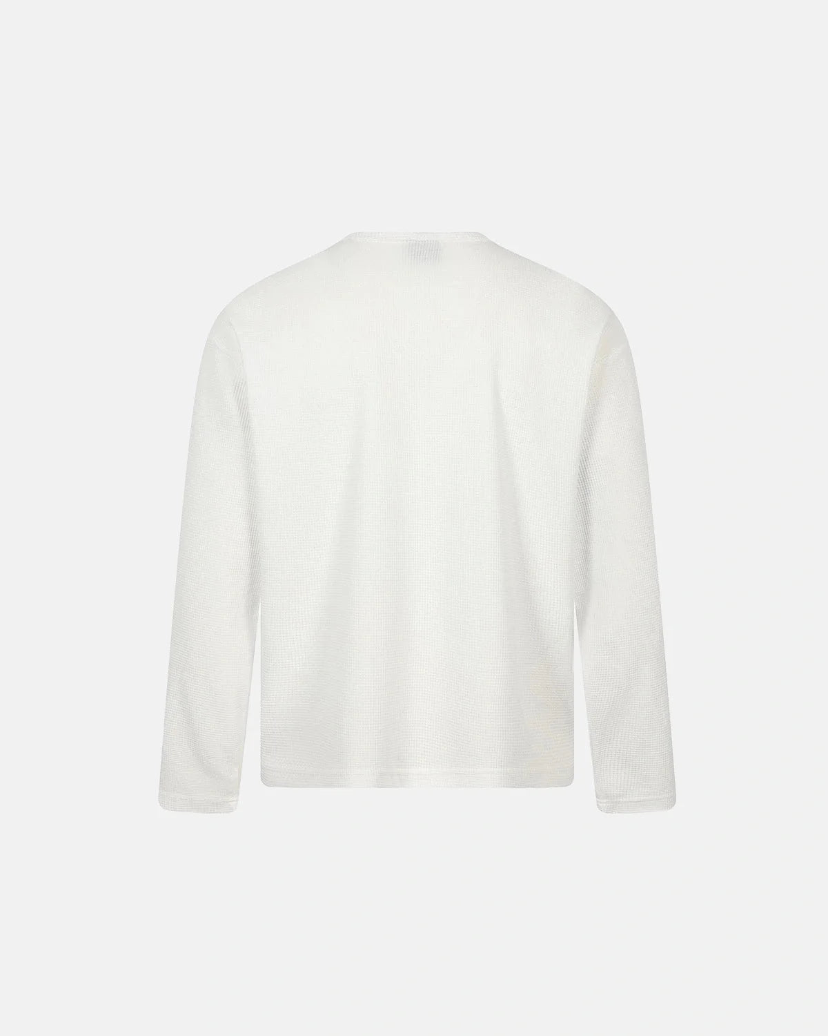 Omygoods Waffle Cross Henley Long Sleeve T-Shirt