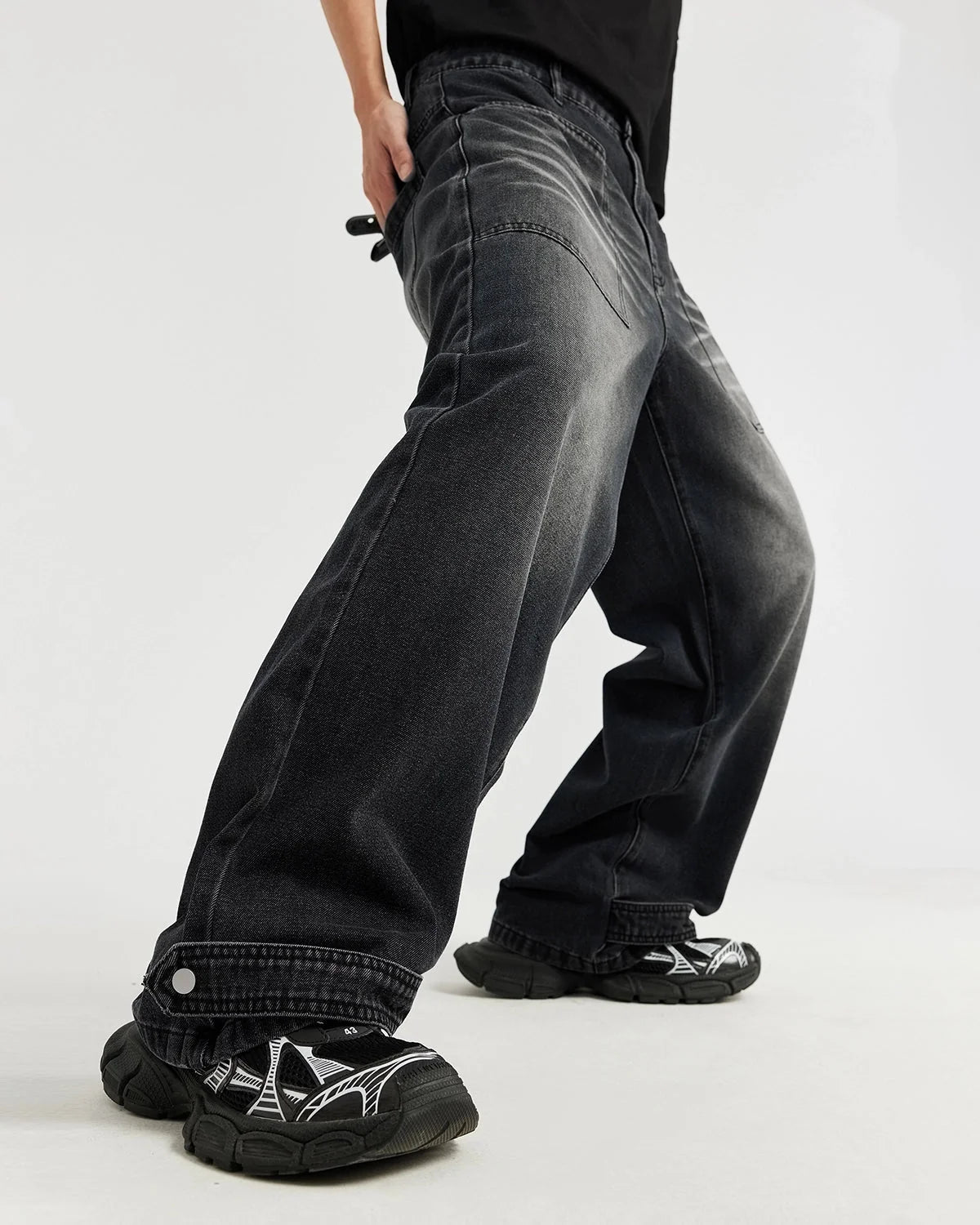 Omygoods Washed Baggy Jeans