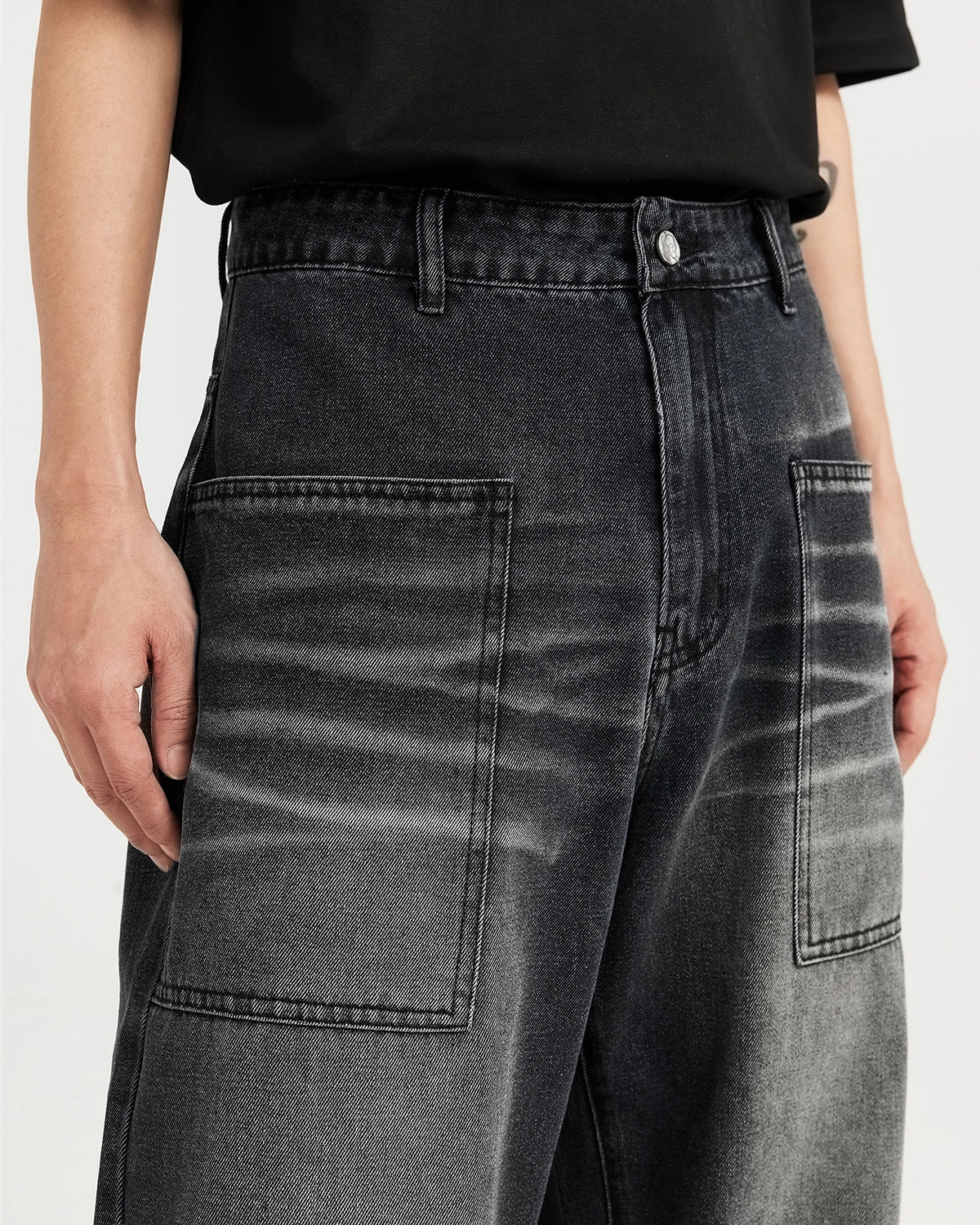 Omygoods Washed Baggy Jeans