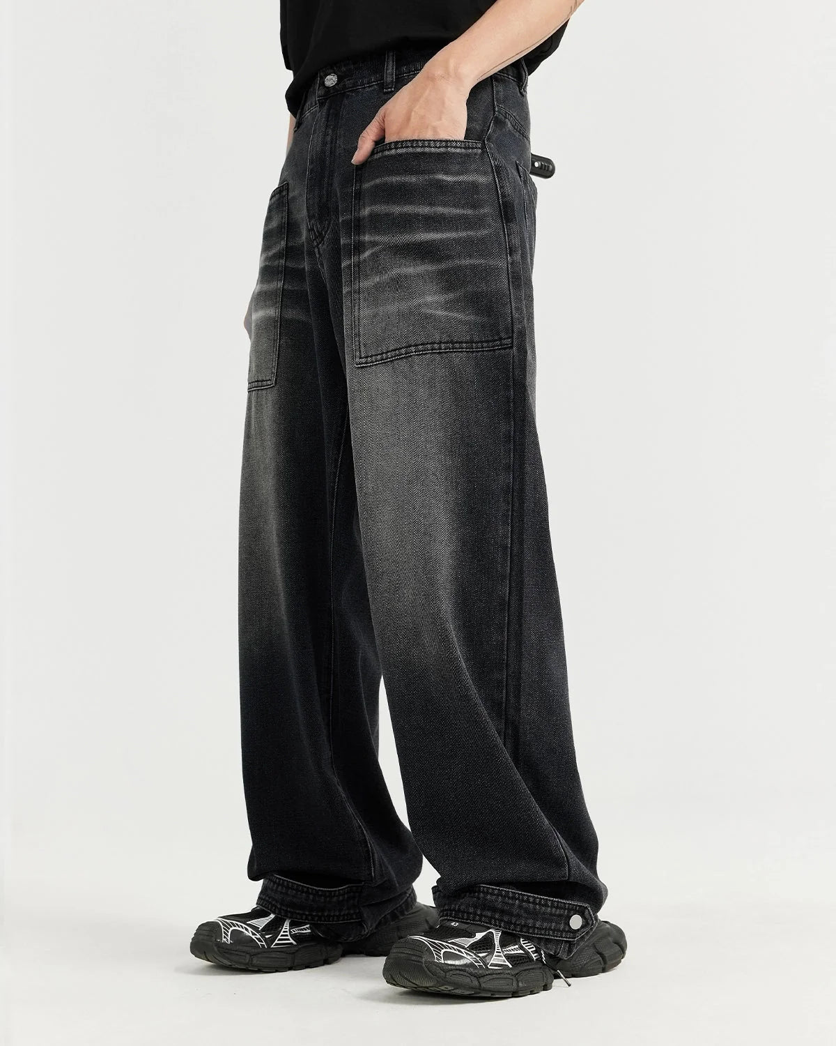 Omygoods Washed Baggy Jeans
