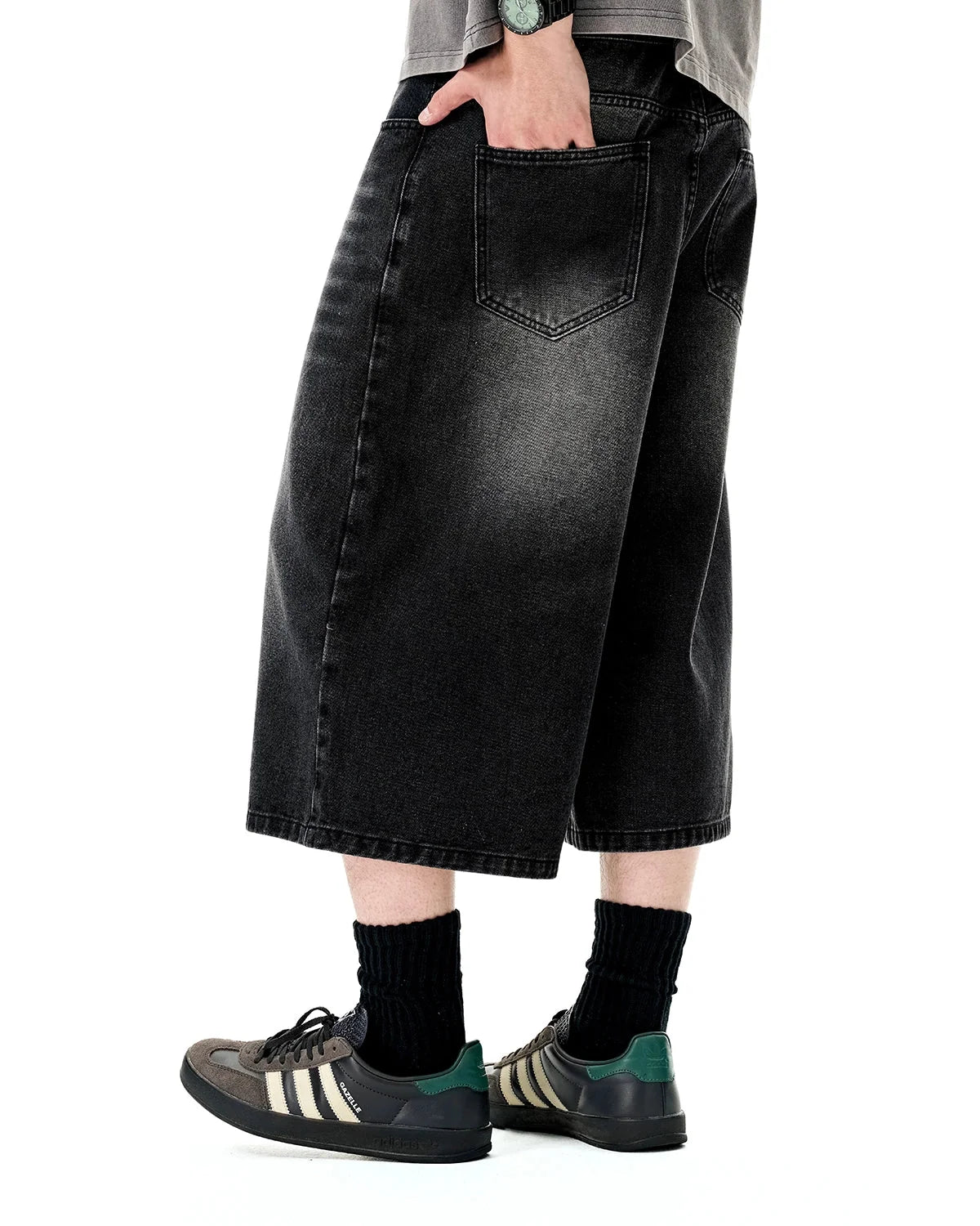 Omygoods Washed Baggy Longline Jorts