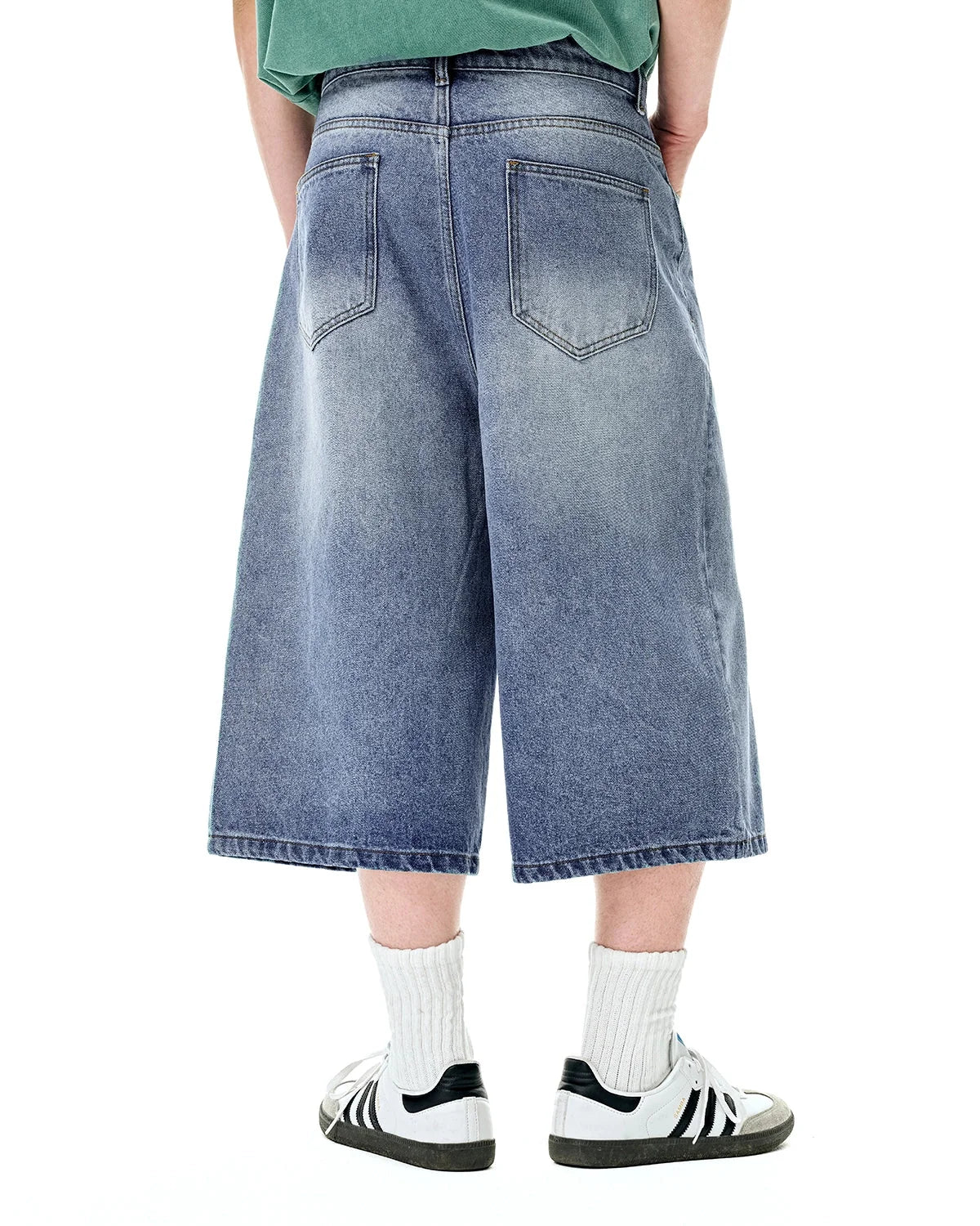 Omygoods Washed Baggy Longline Jorts