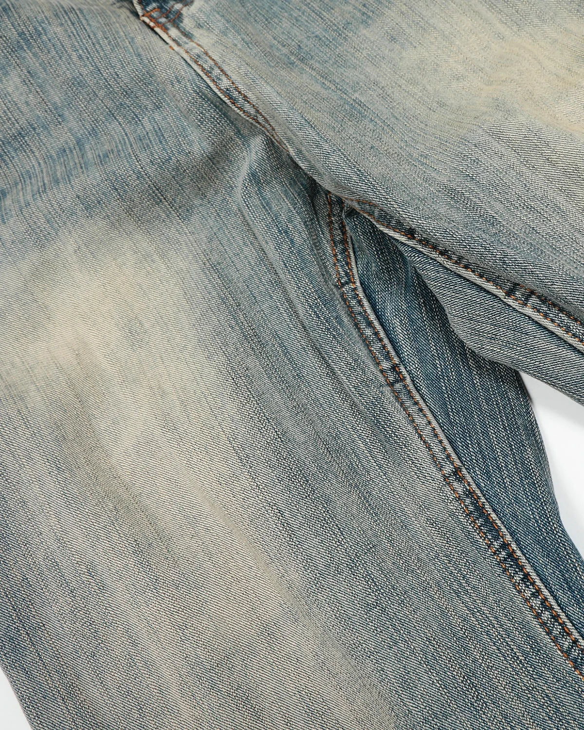 Omygoods Washed Bamboo Weave Baggy Bootcut Jeans