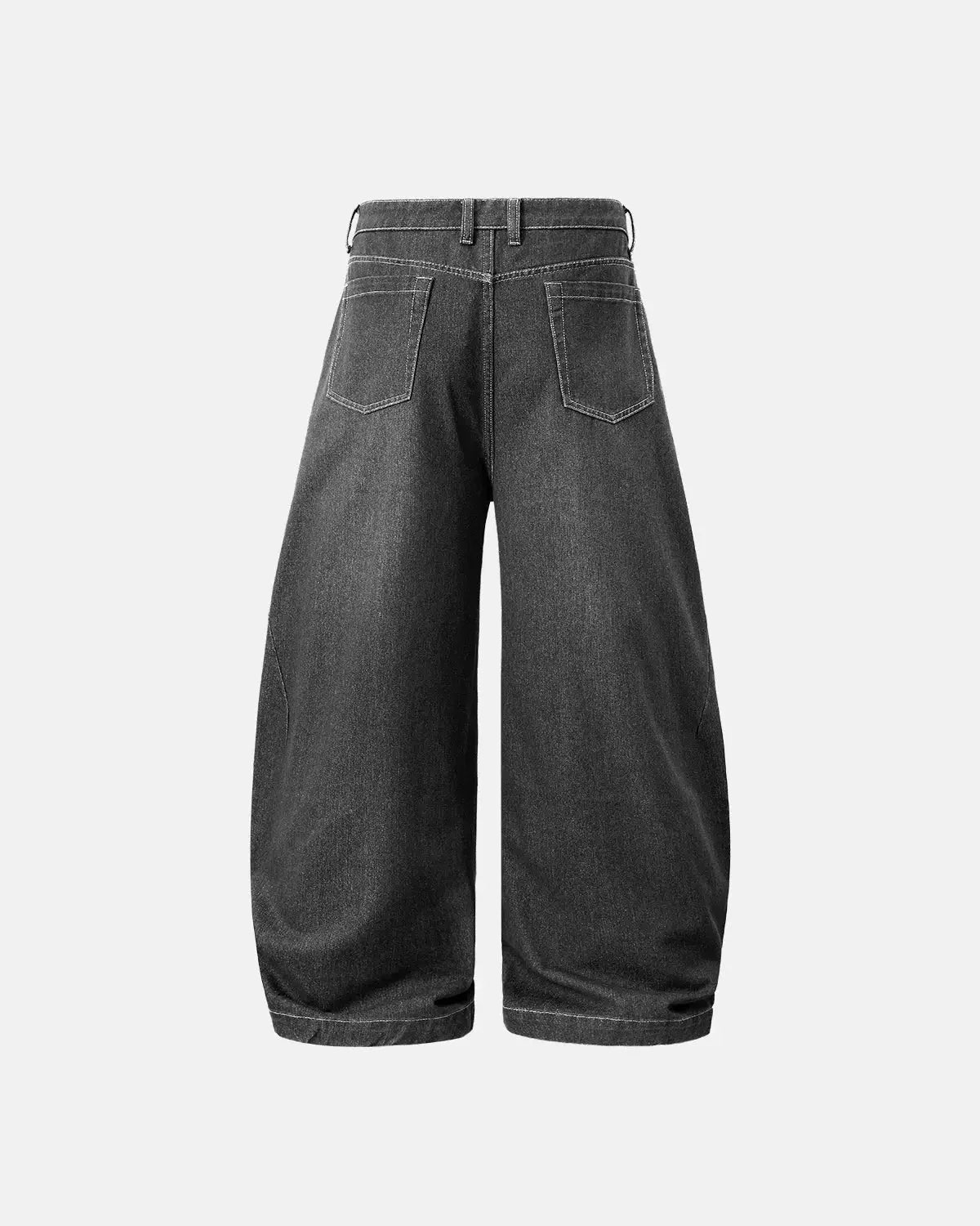 Omygoods Washed Barrel Baggy Jeans