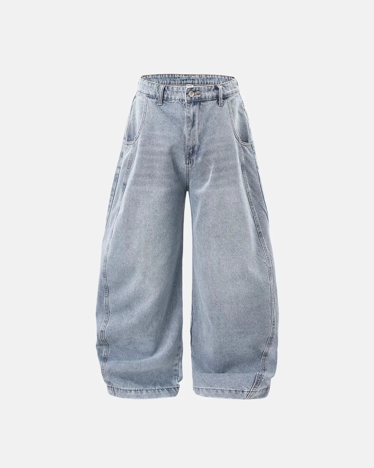 Omygoods Washed Barrel Baggy Jeans