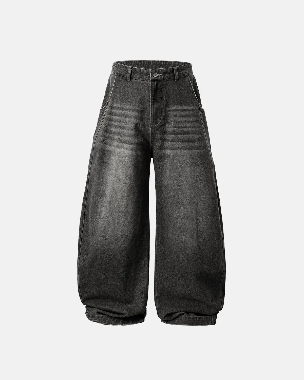 Omygoods Washed Barrel Baggy Jeans