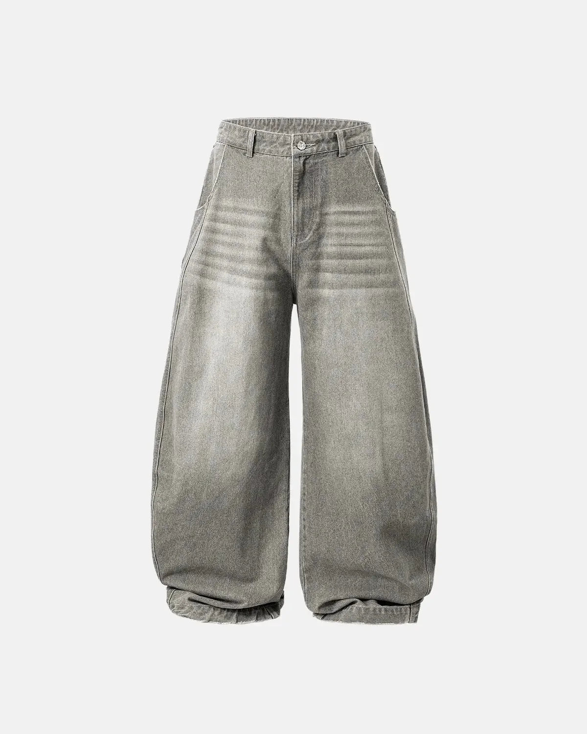 Omygoods Washed Barrel Baggy Jeans