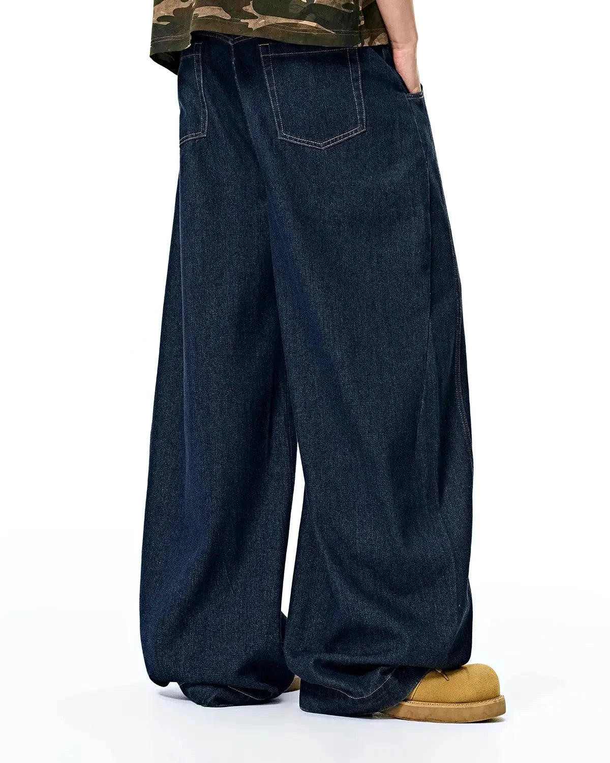 Omygoods Washed Barrel Baggy Jeans