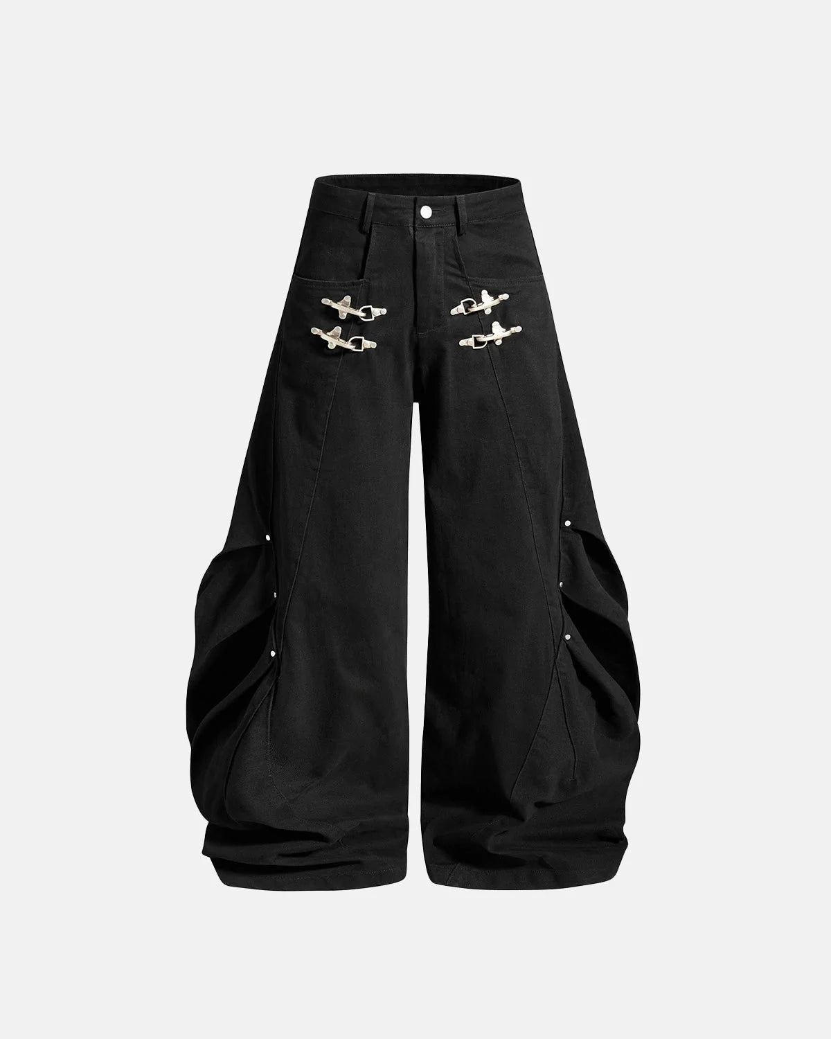 Omygoods Metal Clasp Barrel Cargo Pants