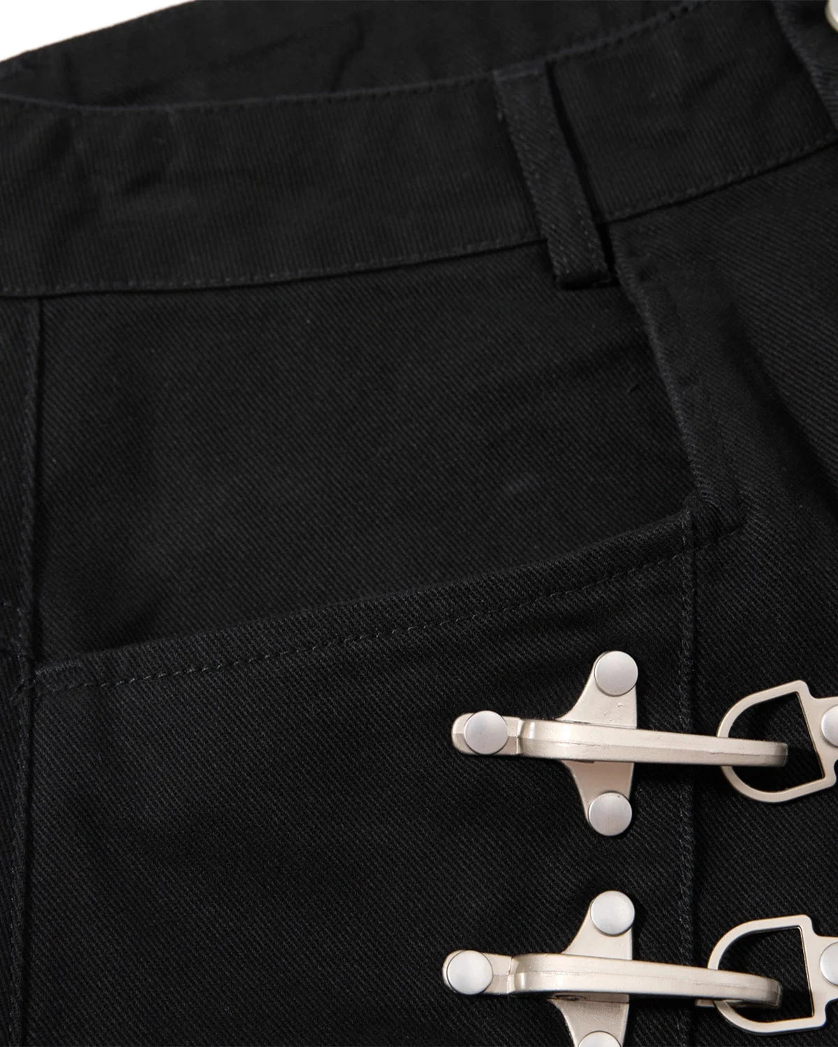 Omygoods Metal Clasp Barrel Cargo Pants