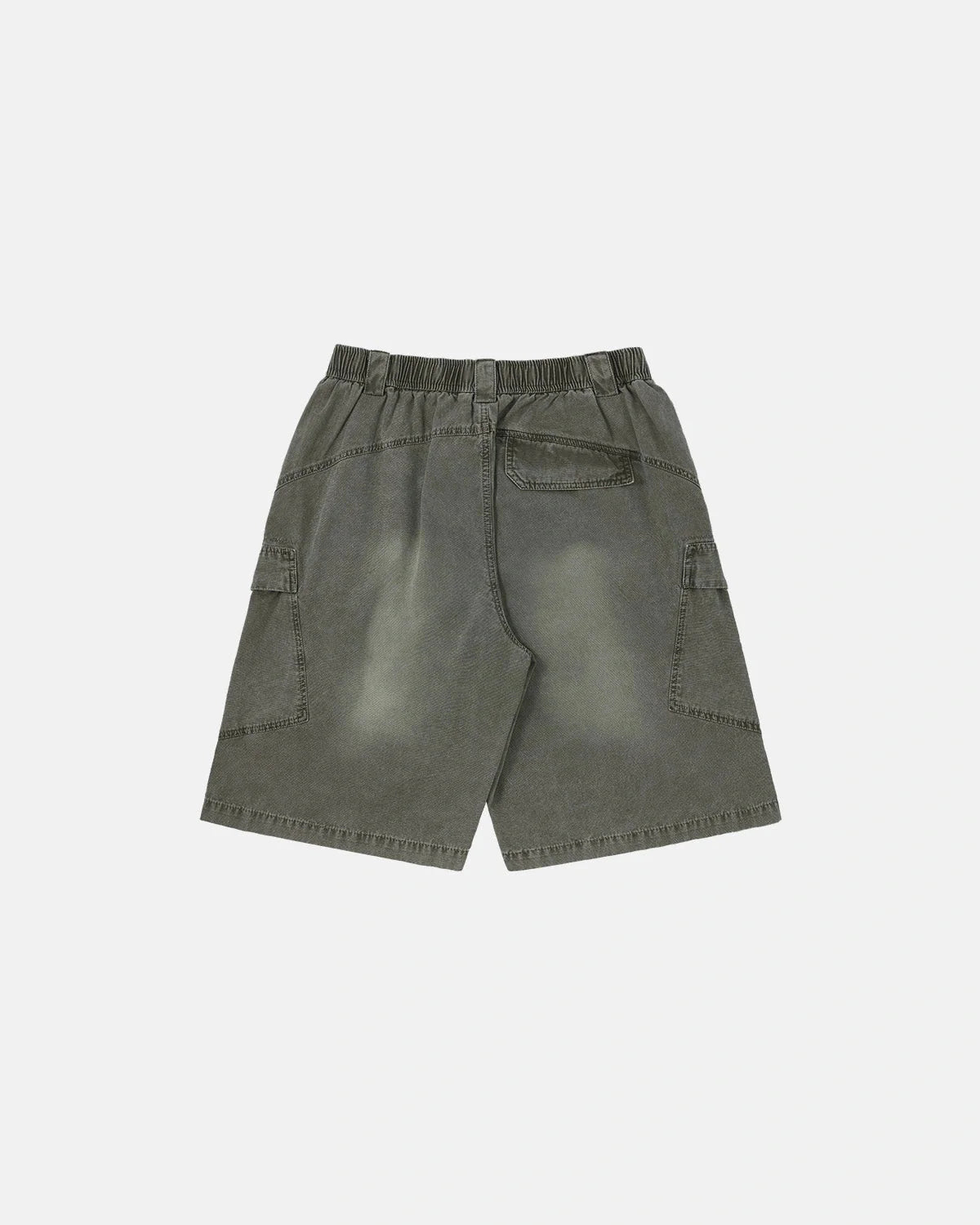 Omygoods Washed Cargo Shorts Utility Pockets