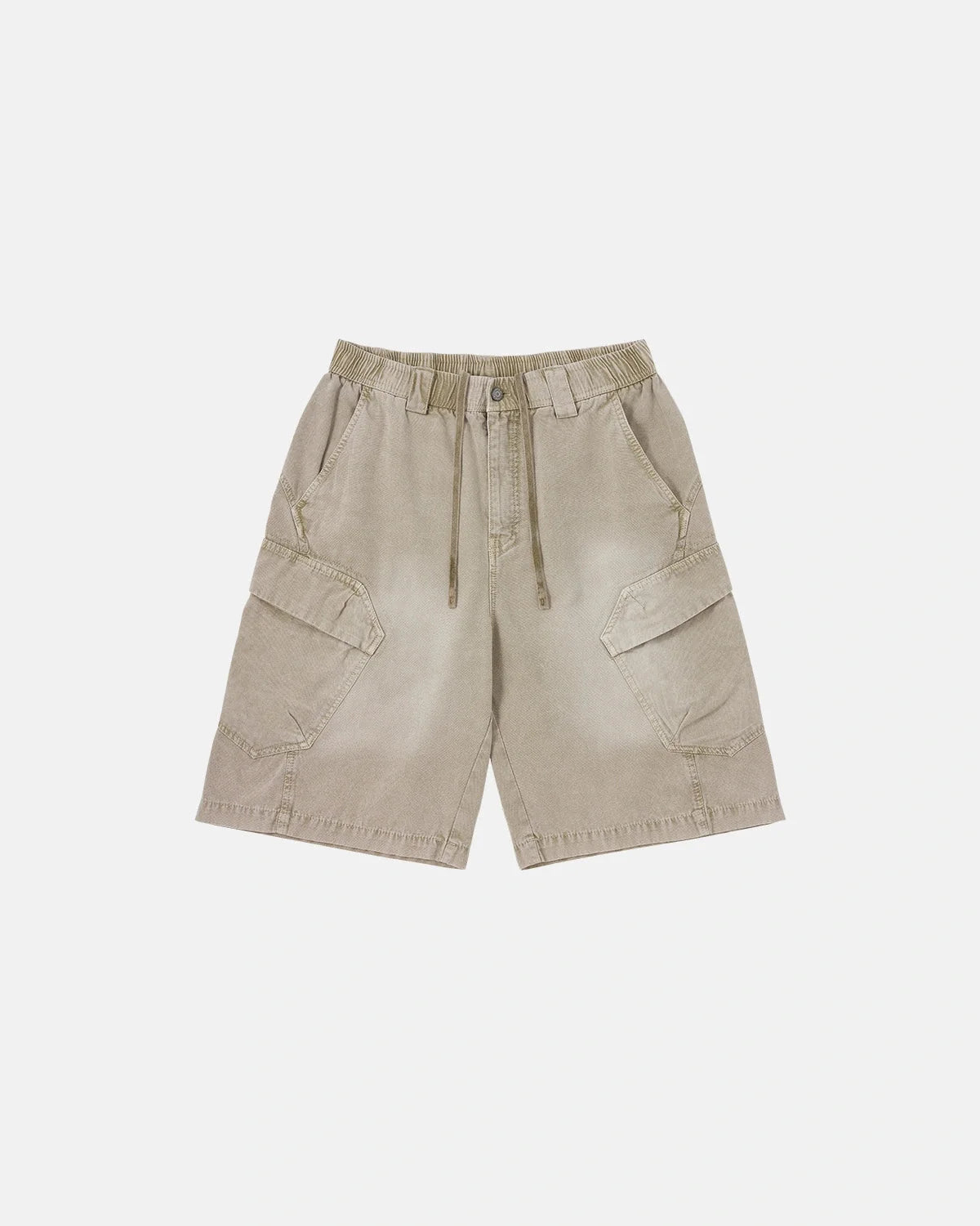 Omygoods Washed Cargo Shorts Utility Pockets