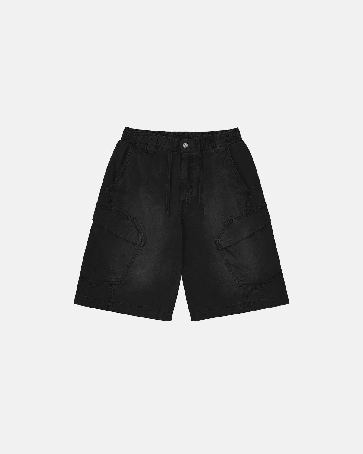 Omygoods Washed Cargo Shorts Utility Pockets