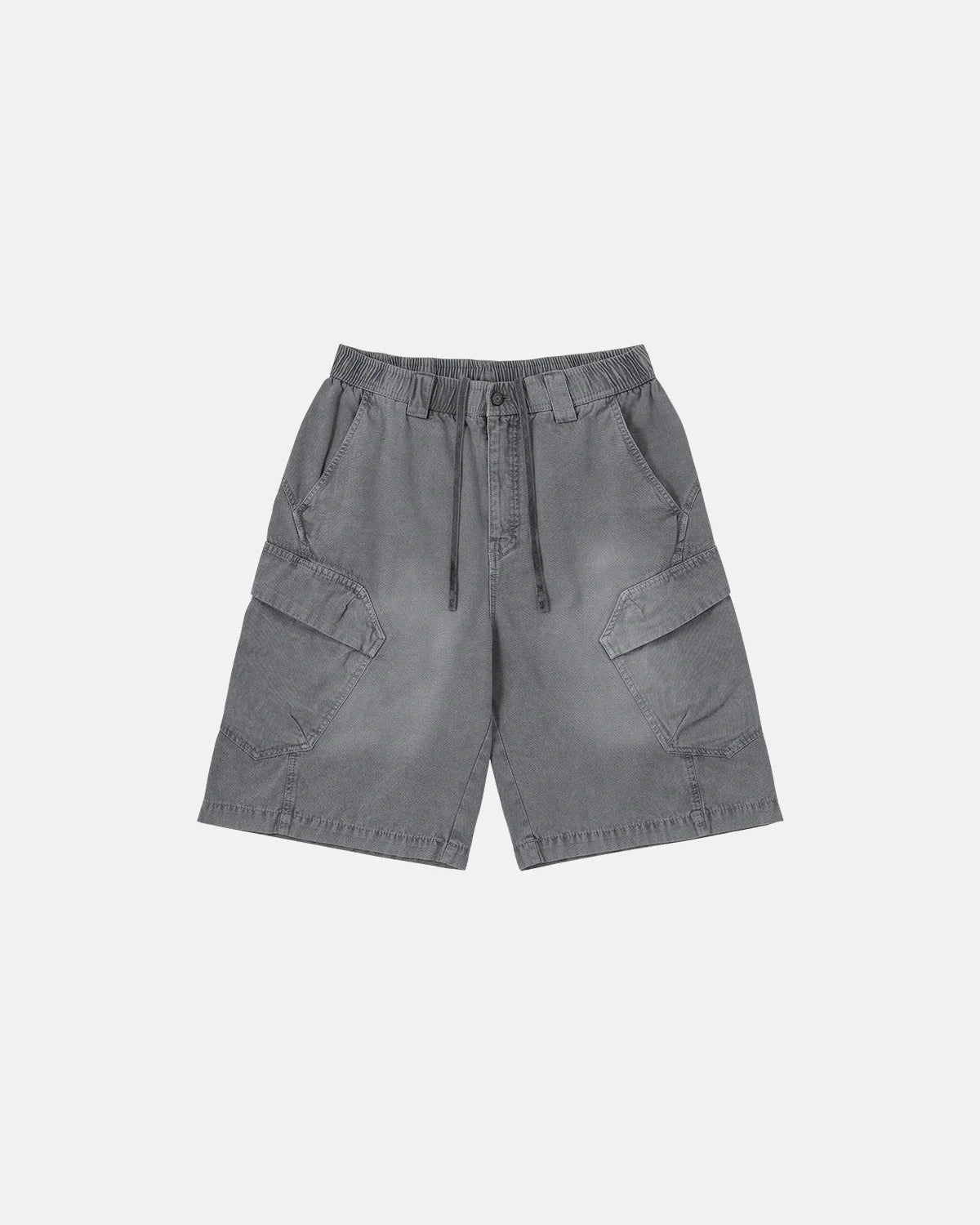 Omygoods Washed Cargo Shorts Utility Pockets