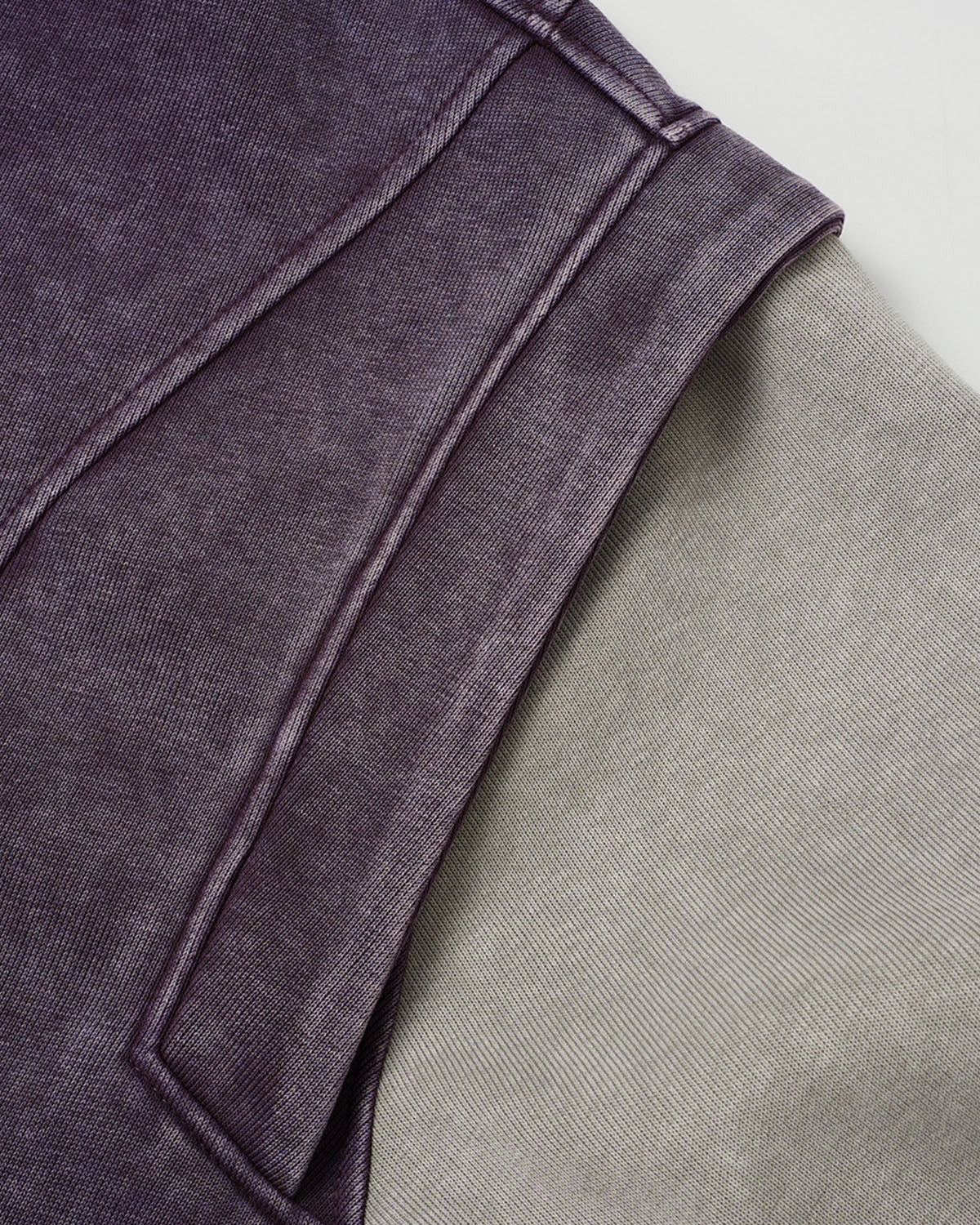 Omygoods Washed Colorblock Boxy Zip Up Hoodie