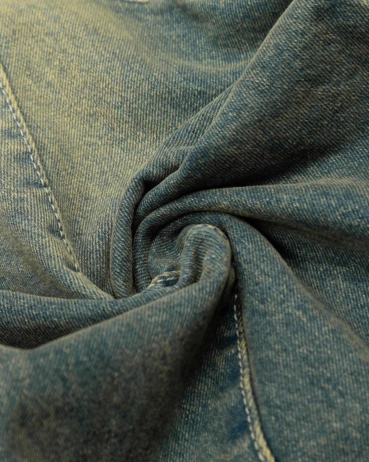 Omygoods Washed Curved Seam Barrel Jeans