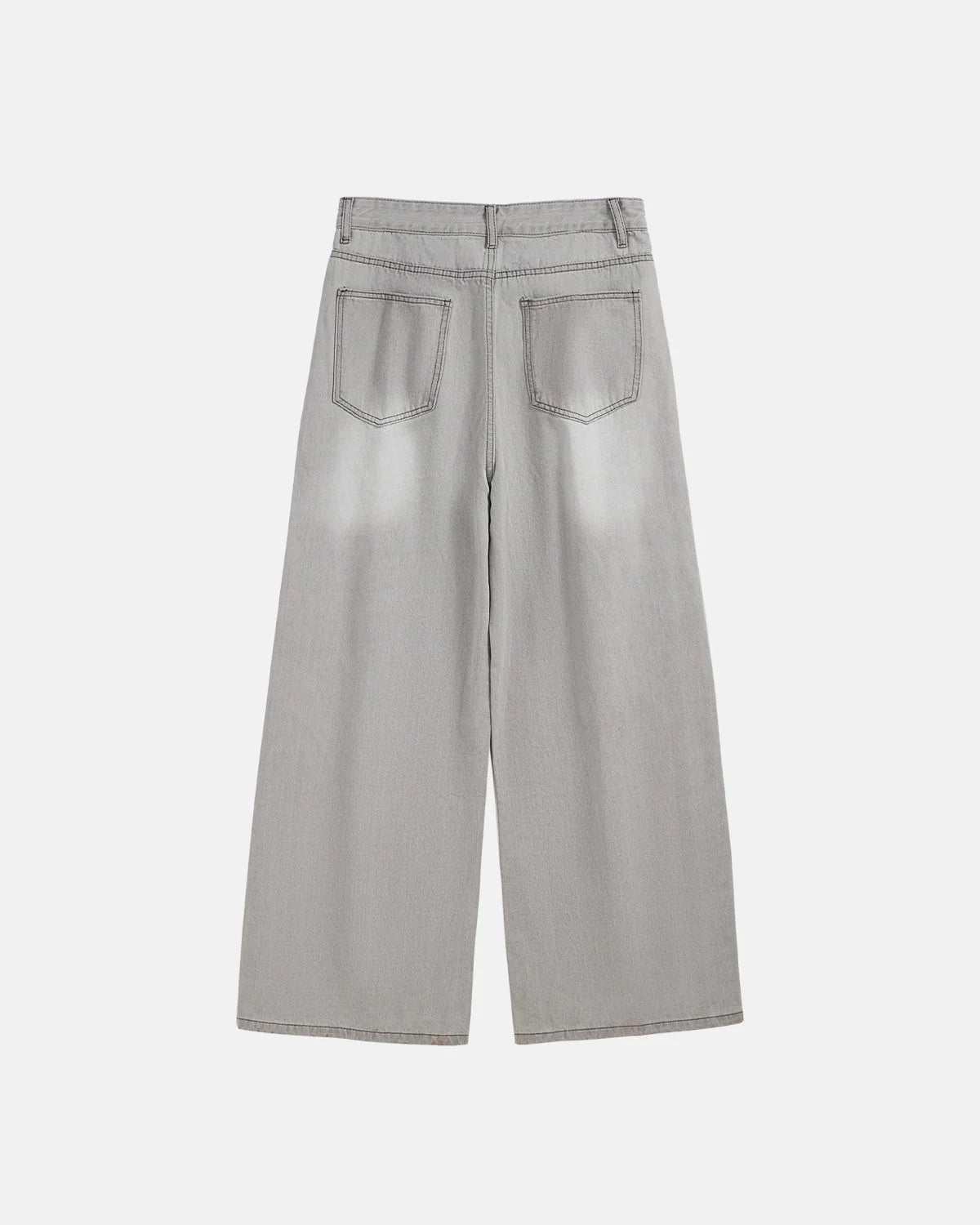 Omygoods Washed Distressed Baggy Jeans