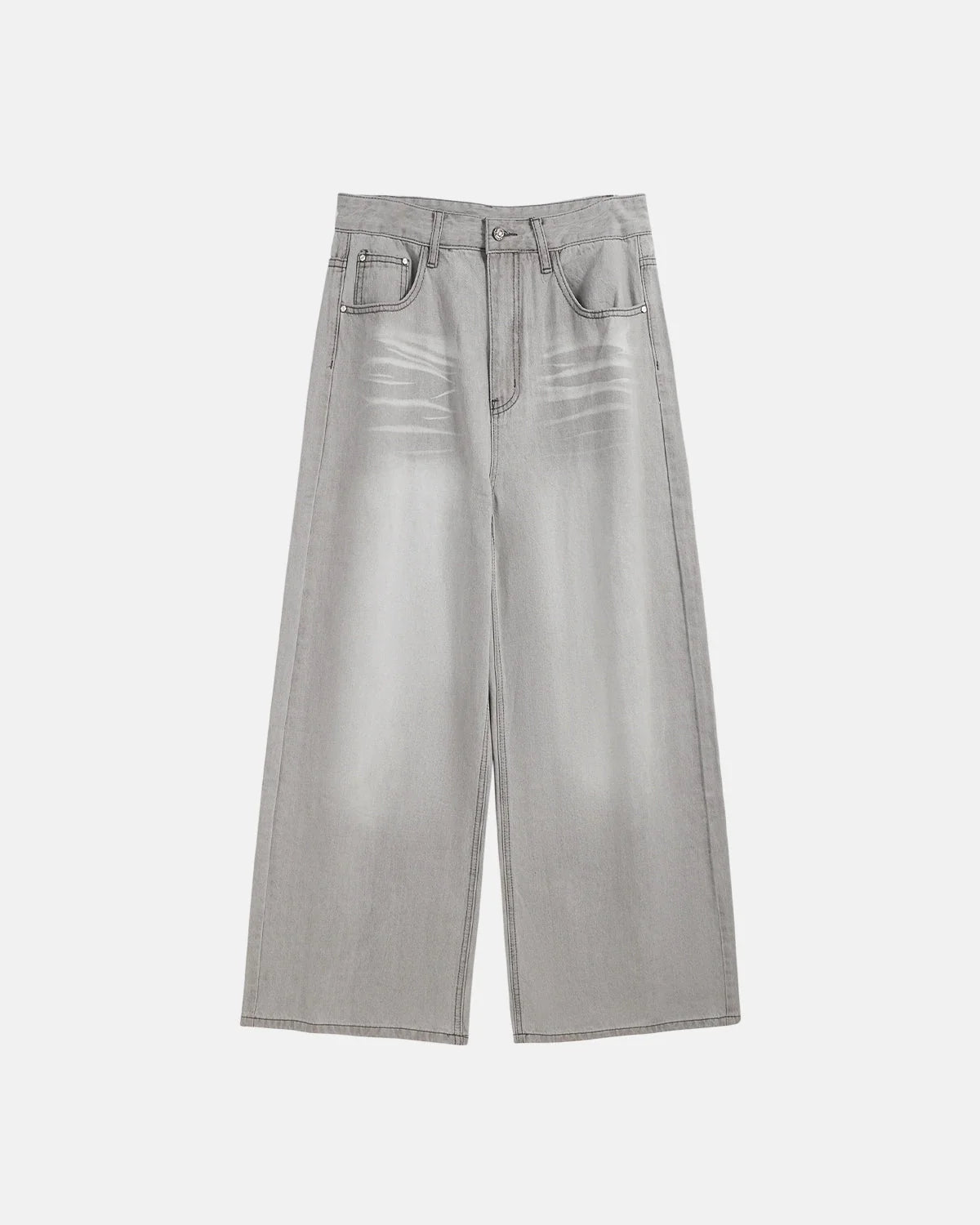 Omygoods Washed Distressed Baggy Jeans