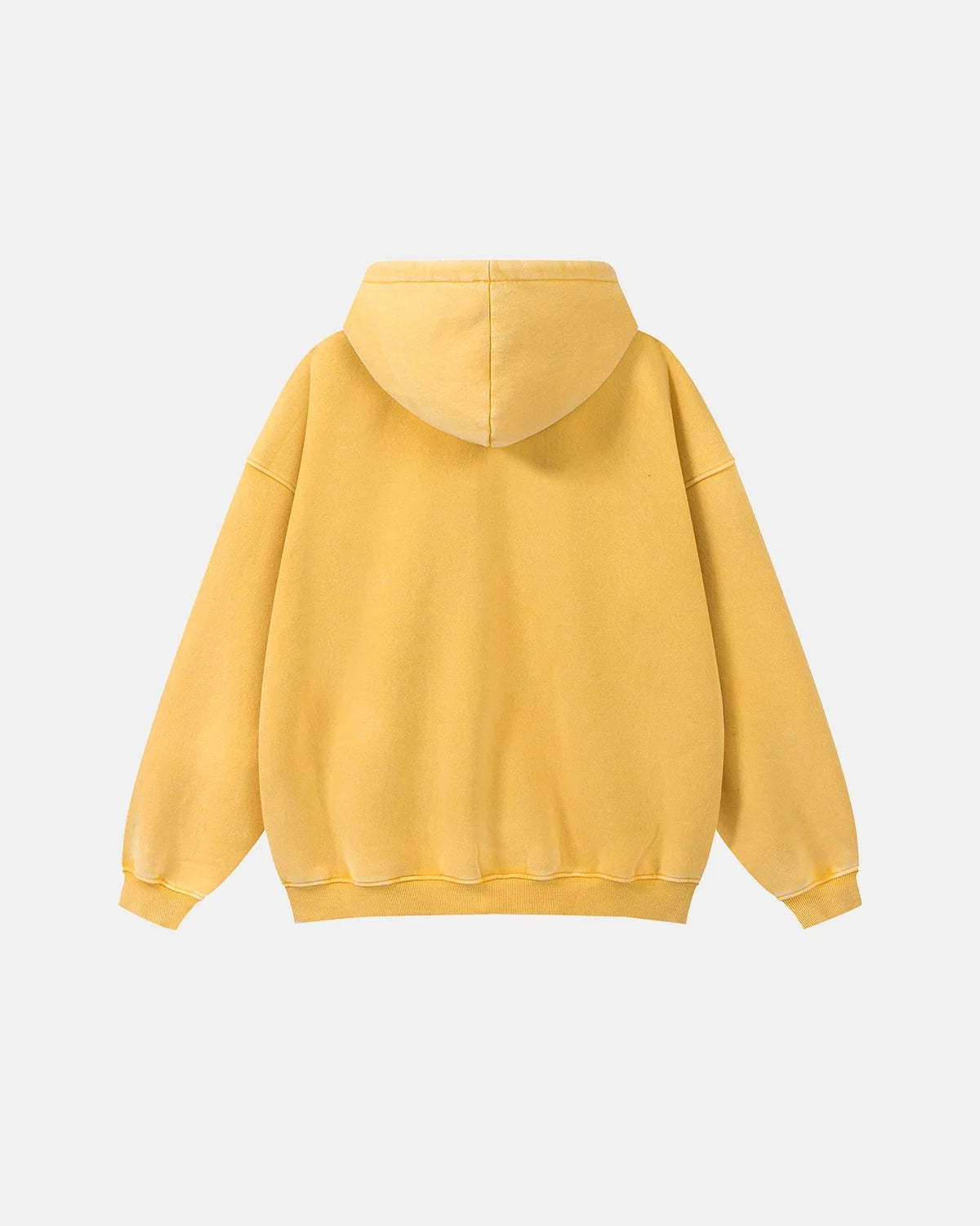 Omygoods Washed Distressed Fleece Zip Up Hoodie