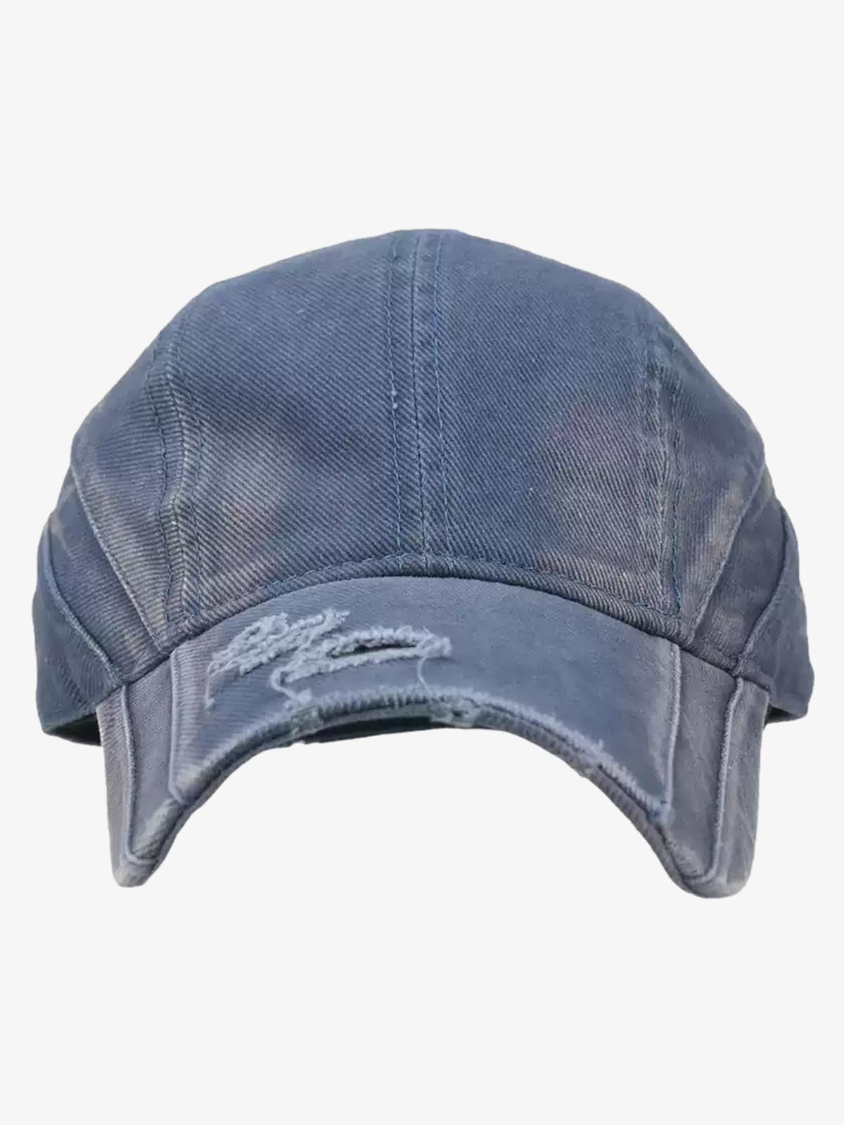 Omygoods Washed Distressed Panel Baseball Cap