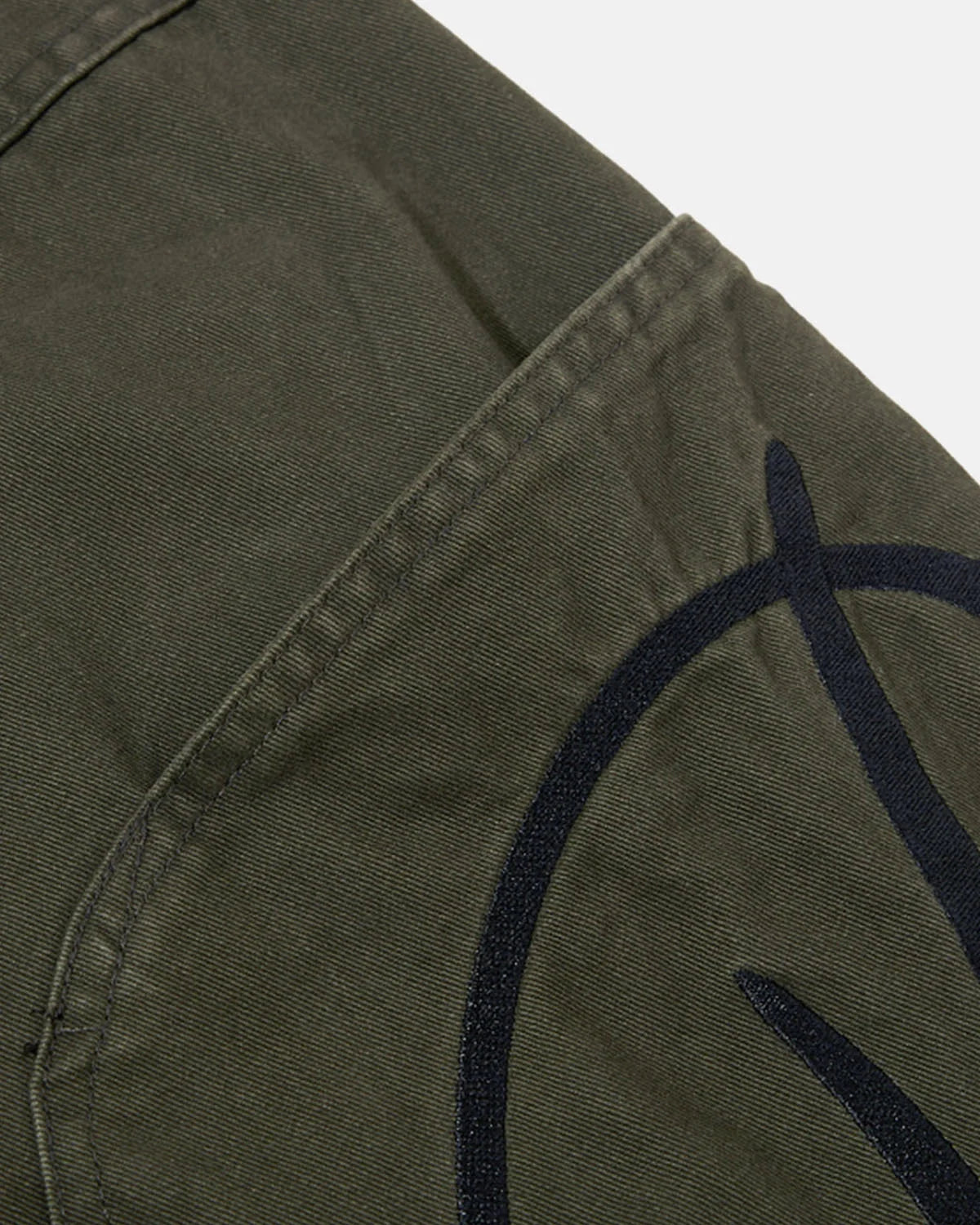 Omygoods Washed Embroidered Barrel Cargo Pants