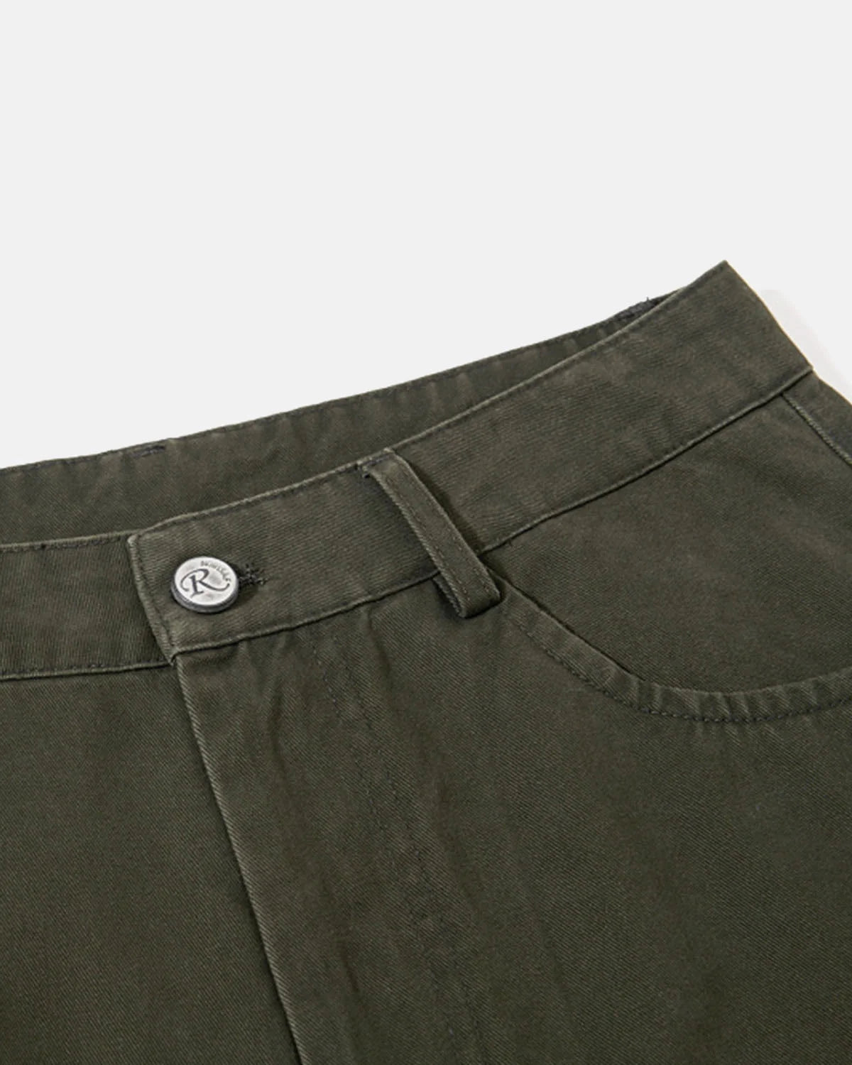 Omygoods Washed Embroidered Barrel Cargo Pants