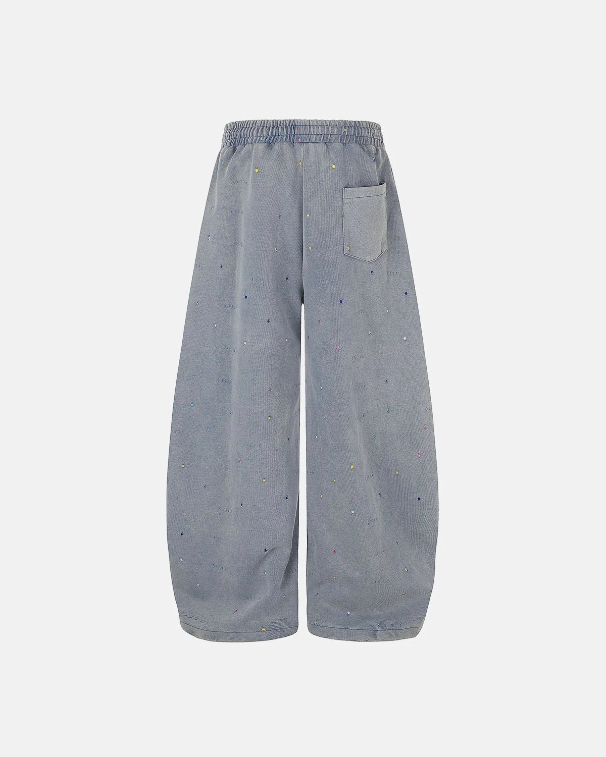 Omygoods Washed Embroidered Star Barrel Sweatpants